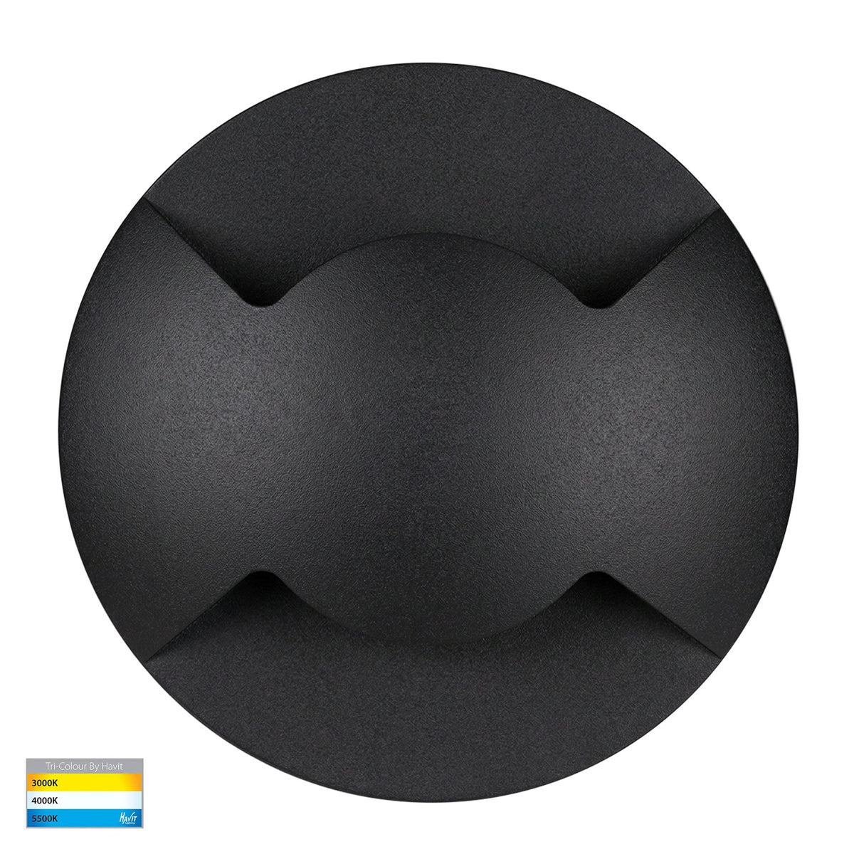 Viale LED Double Driveway Inground Light 12V 5W Tri Colour Black - HV19072T-BLK