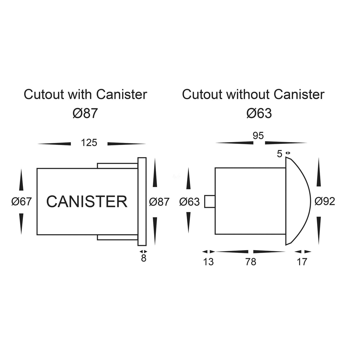 Viale LED Single Way Inground Light 12V 5W Tri Colour Black - HV19062T-BLK