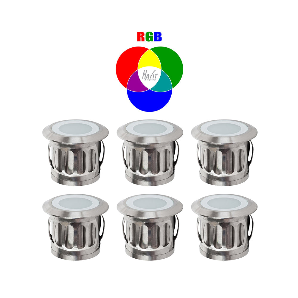 Buy Deck Lights Australia Flame Mini Deck Light KIT 316 Stainless Steel RGB - HV2826RGB