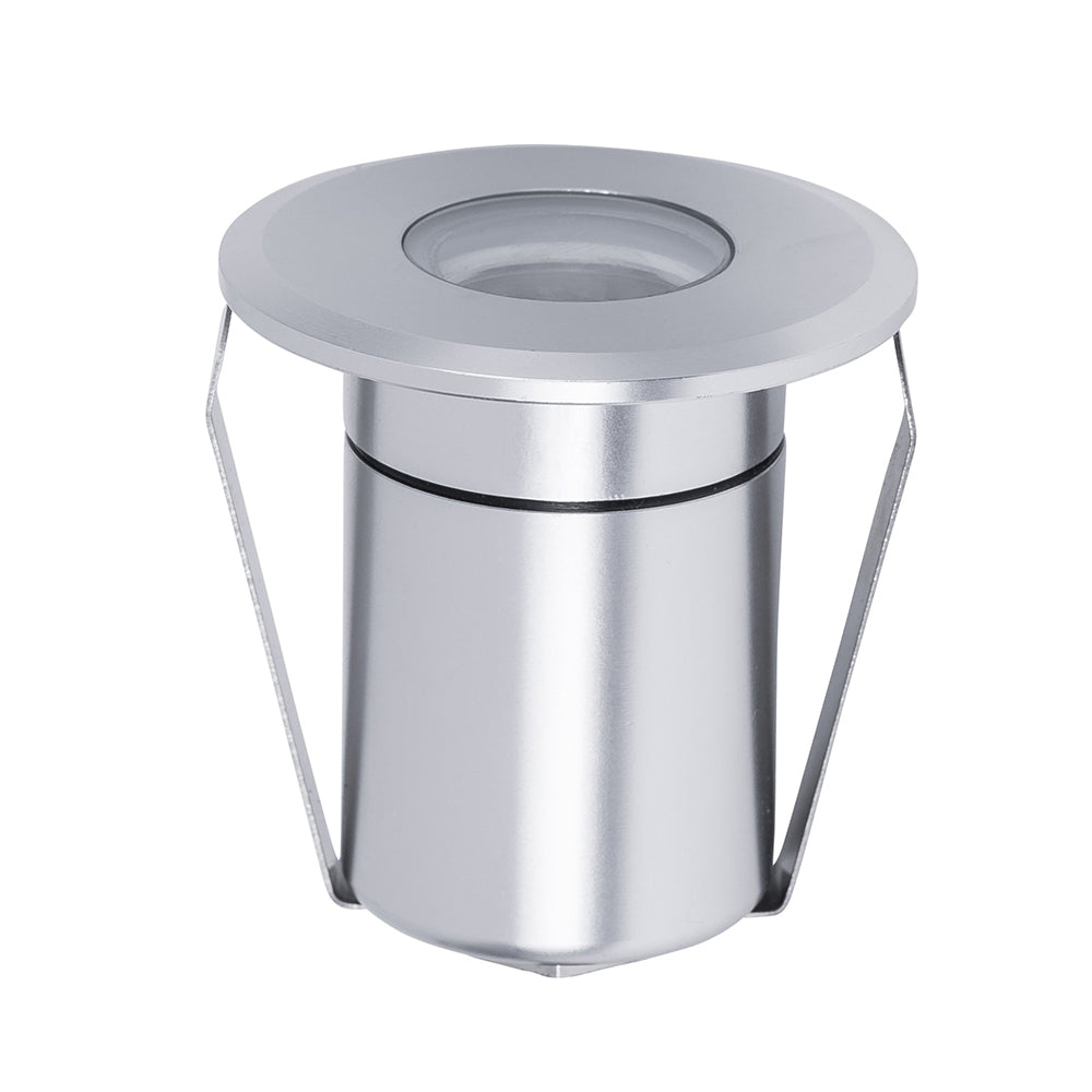 Buy Inground Lights Australia Elite Mini Inground Or Deck Light 3W Silver Aluminium 3000K - HV2881W-SLV