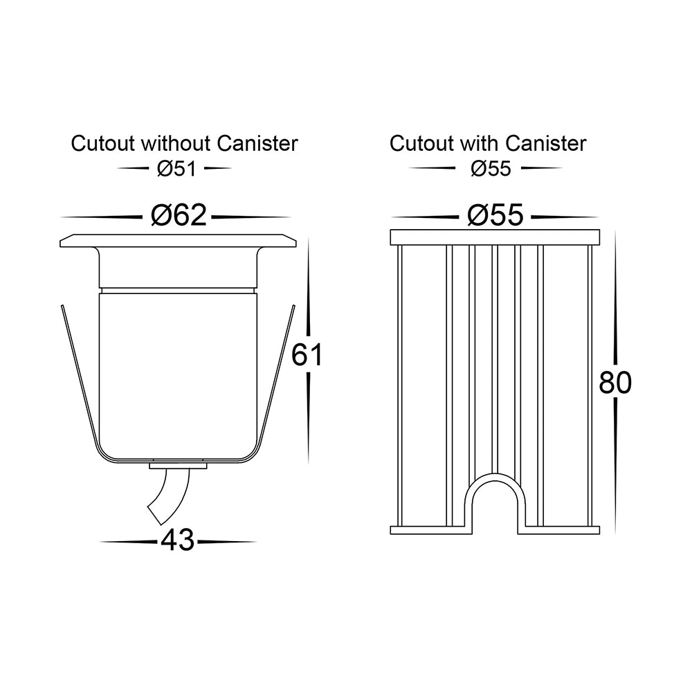 Buy Inground Lights Australia Elite Mini Inground Or Deck Light 5W Black Aluminium 4000K - HV2882N-BLK