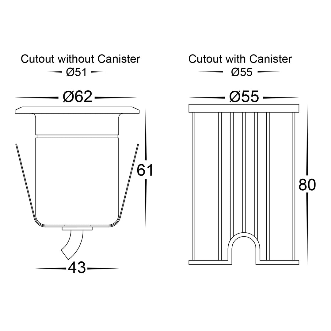 Elite Aluminium LED Deck Or Inground Light Black 5W 12V RGBCW - HV2882RGBCW-BLK