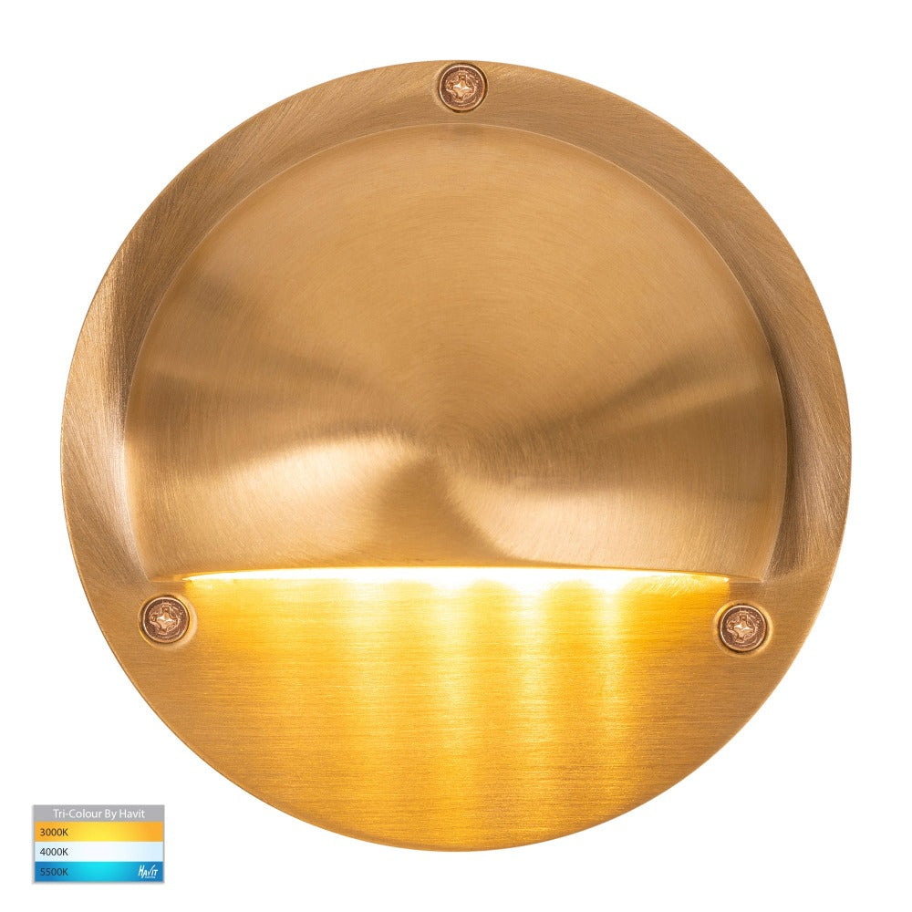 Buy Outdoor Step Lights Australia Pinta Outdoor Step Light 12V DC Solid Brass 3CCT -HV2904T-BR