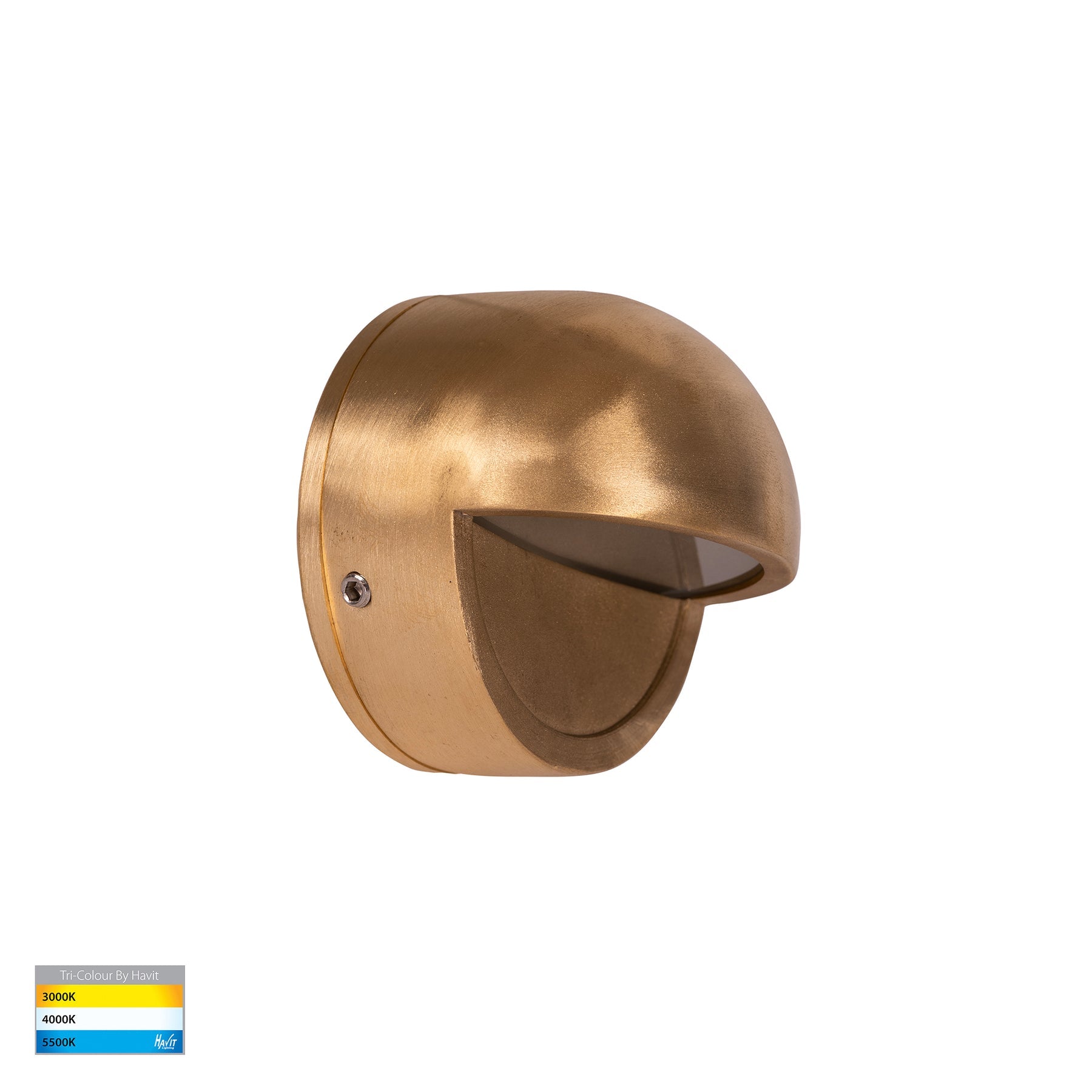 Veko LED Step Light Solid Brass 240V 2W Tri Colour - HV2927T-BR-240V