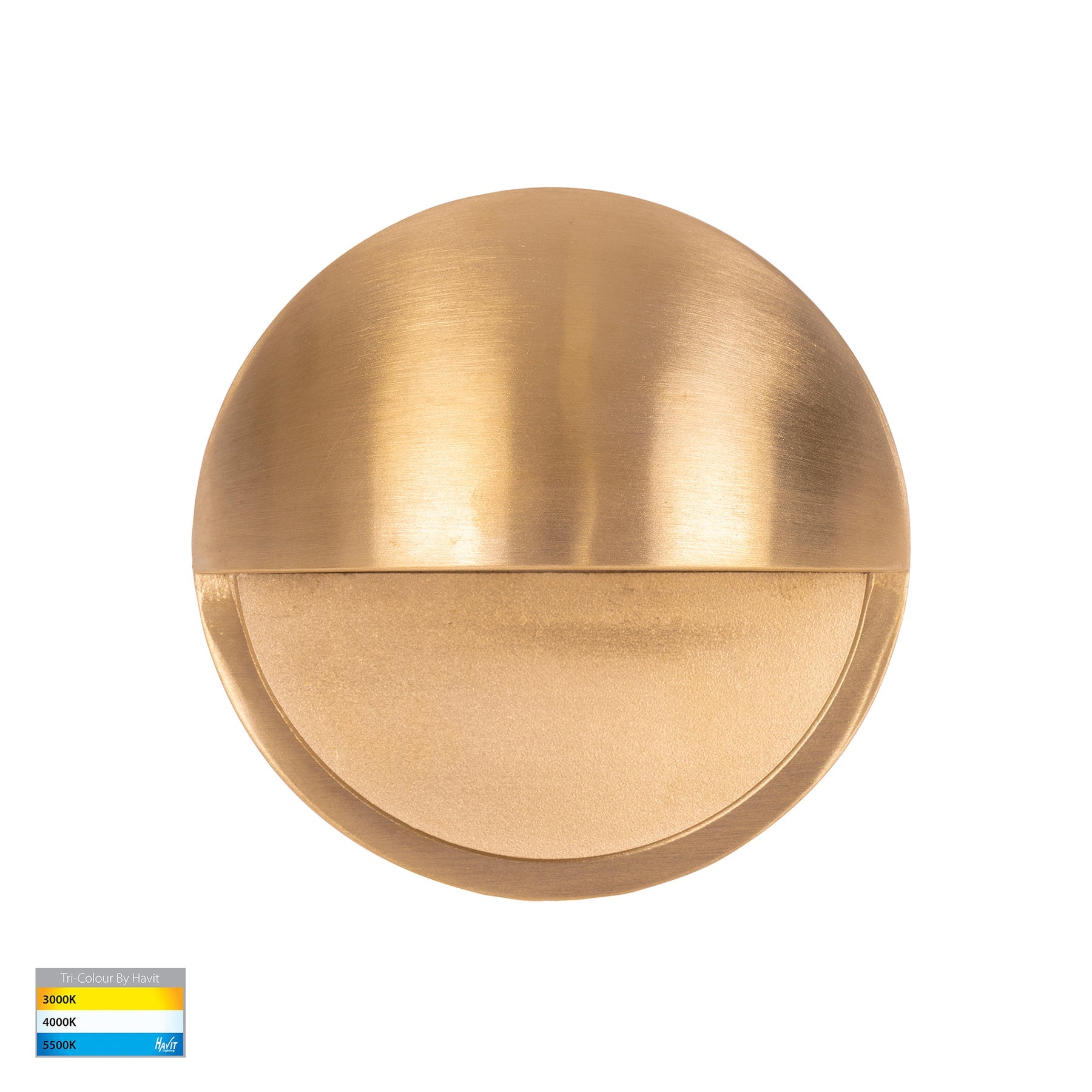 Veko LED Step Light Solid Brass 240V 6W Tri Colour - HV2928T-BR-240V