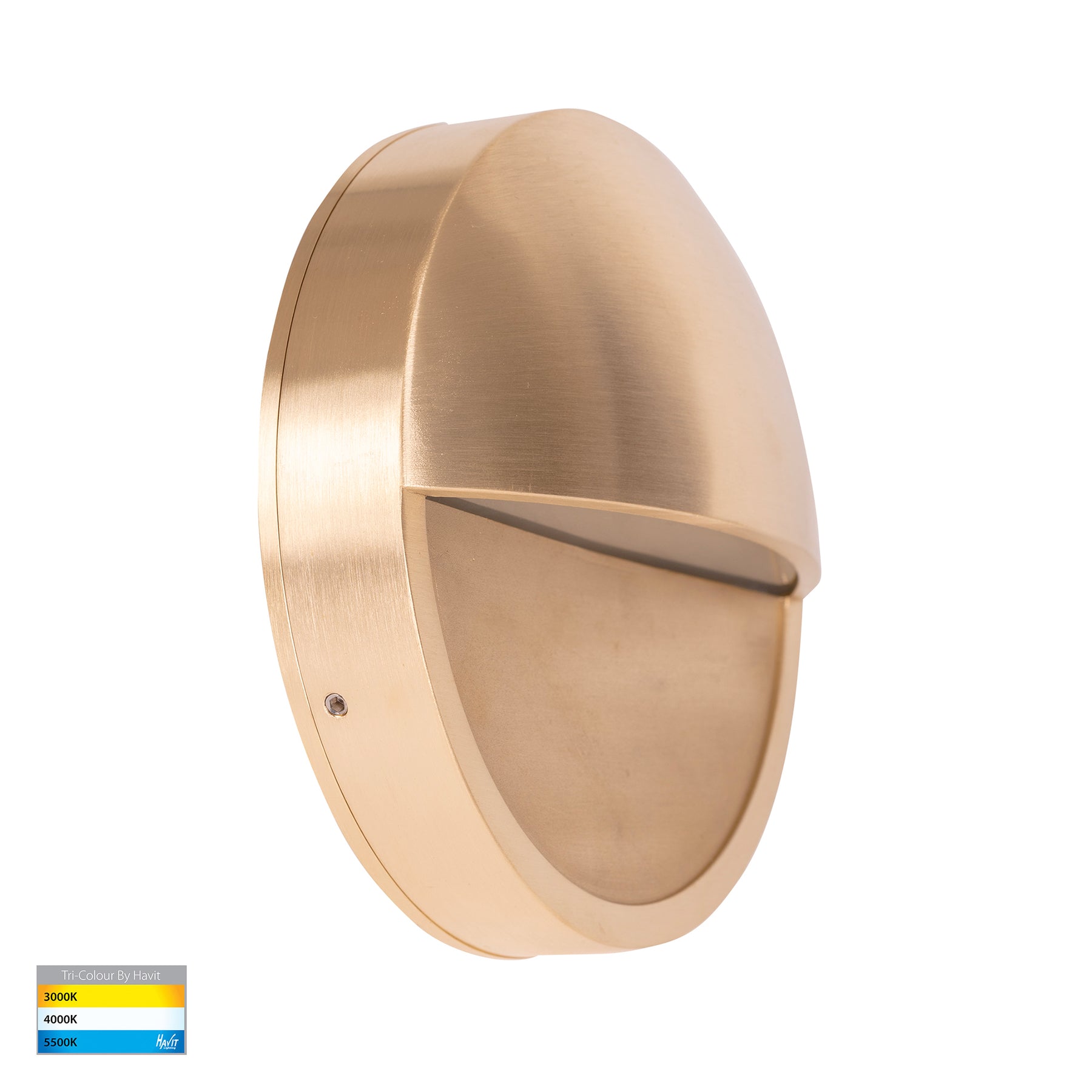 Veko LED Step Light Solid Brass 240V 10W Tri Colour - HV2929T-BR-240V