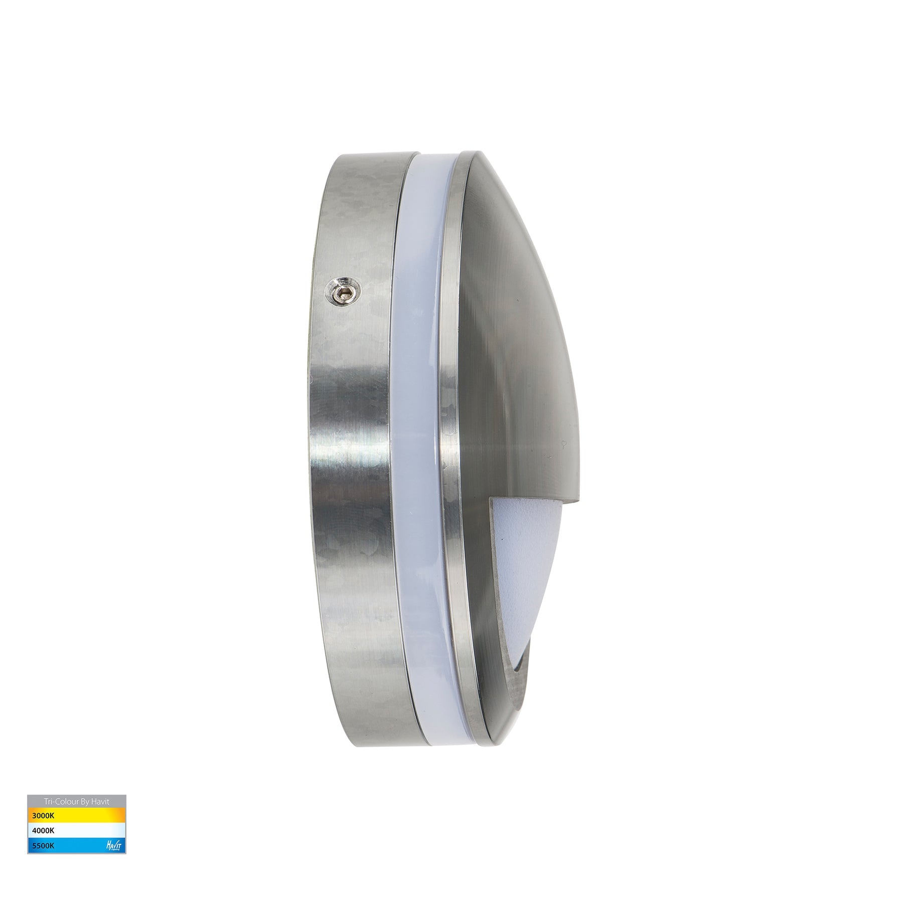 Nava LED Step Light With Eyelid 12V 5W Tri Colour Titanium - HV2961T-TTM-12V