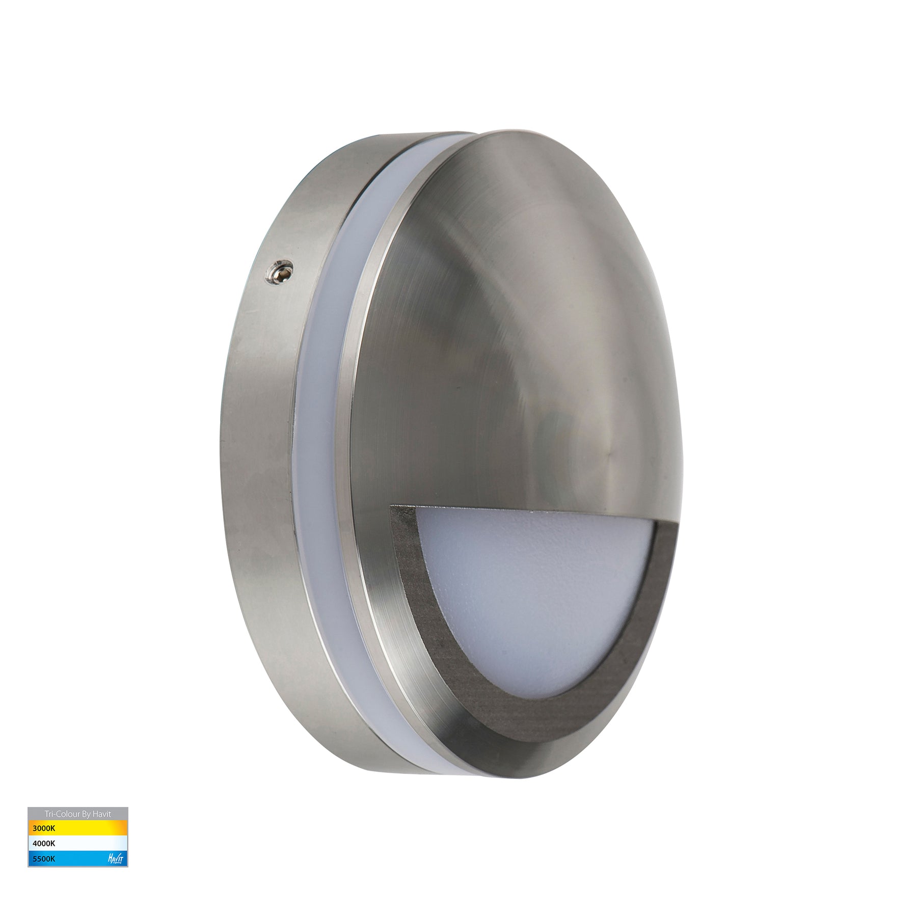 Nava LED Step Light With Eyelid 12V 5W Tri Colour Titanium - HV2961T-TTM-12V