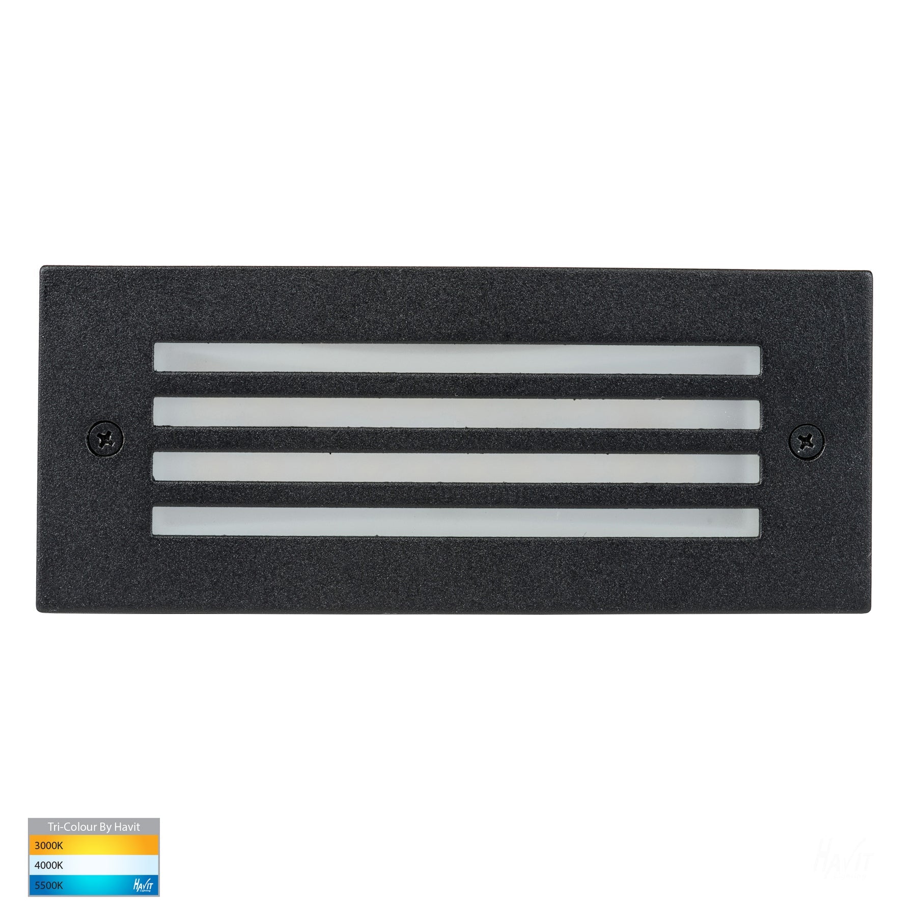 Bata 316 Stainless Steel LED Brick Light Black 3W 240V TRI Colour - HV3008T-BLK-240V