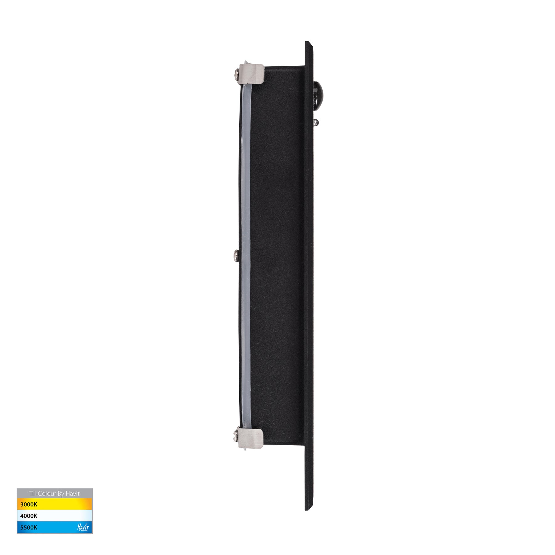 Paso LED Recessed Step Light With Sensor 240V 3W Tri Colour Black - HV3106T-BLK-240V-PIR