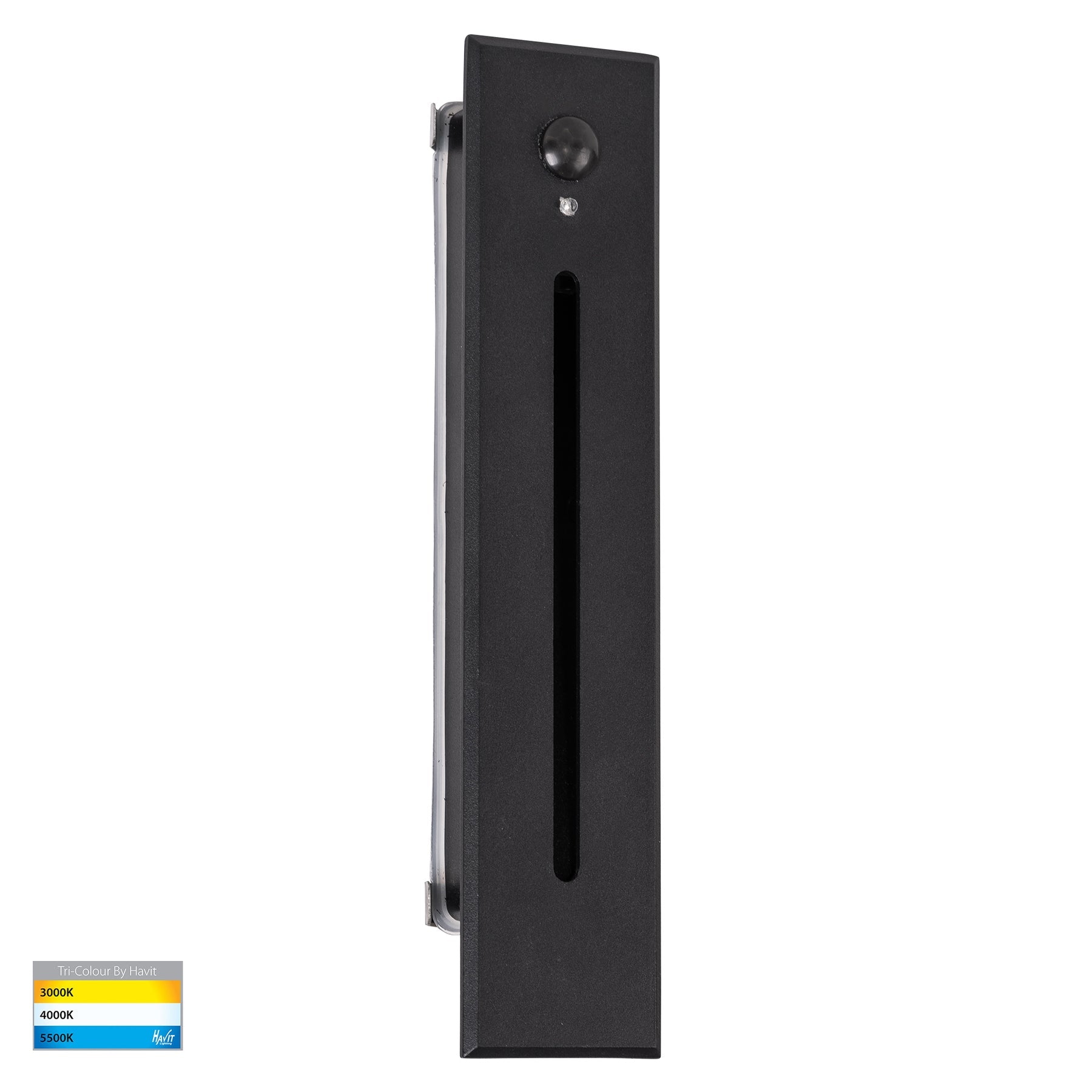 Paso LED Recessed Step Light With Sensor 240V 3W Tri Colour Black - HV3106T-BLK-240V-PIR