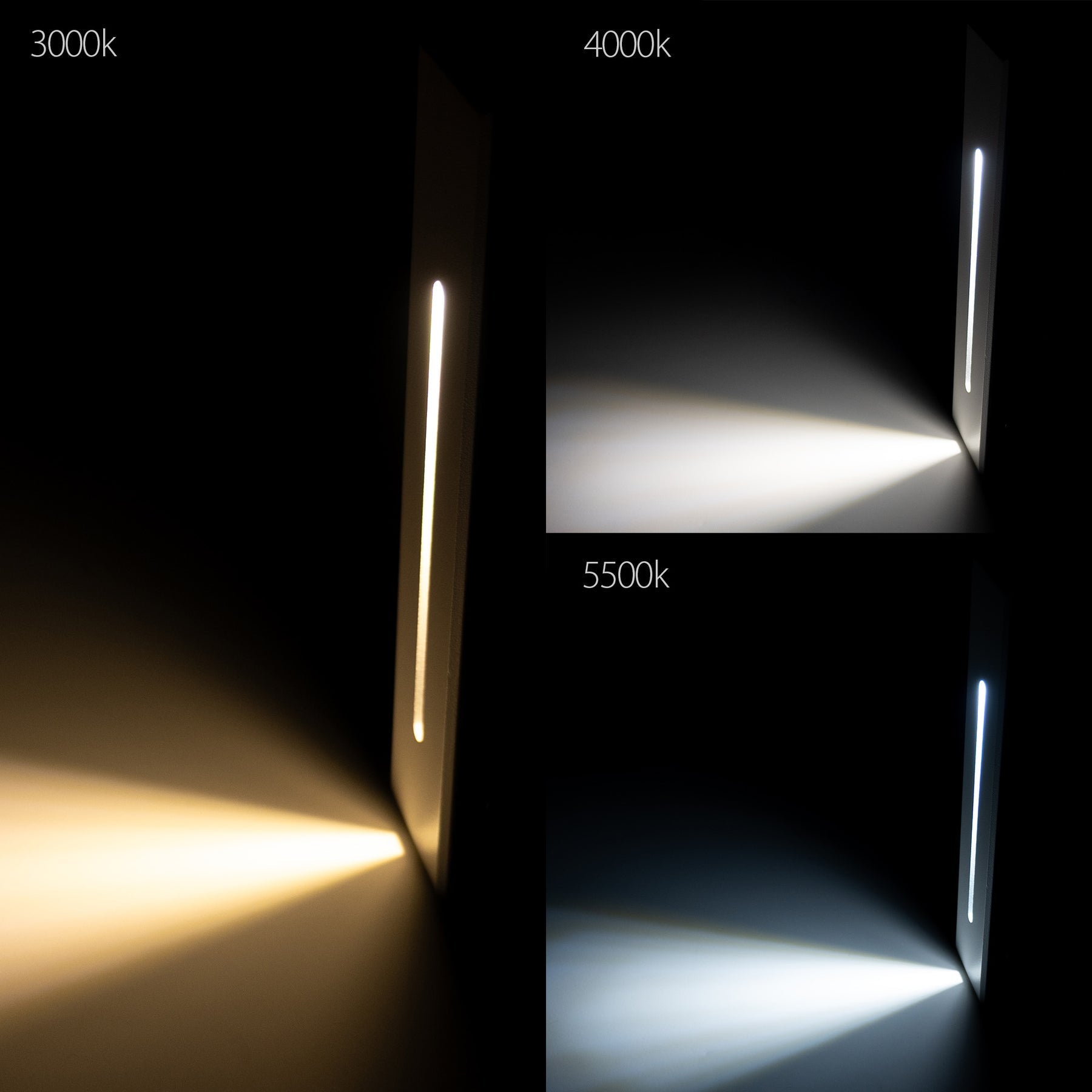 Paso LED Recessed Step Light With Sensor 240V 3W Tri Colour White - HV3106T-WHT-240V-PIR