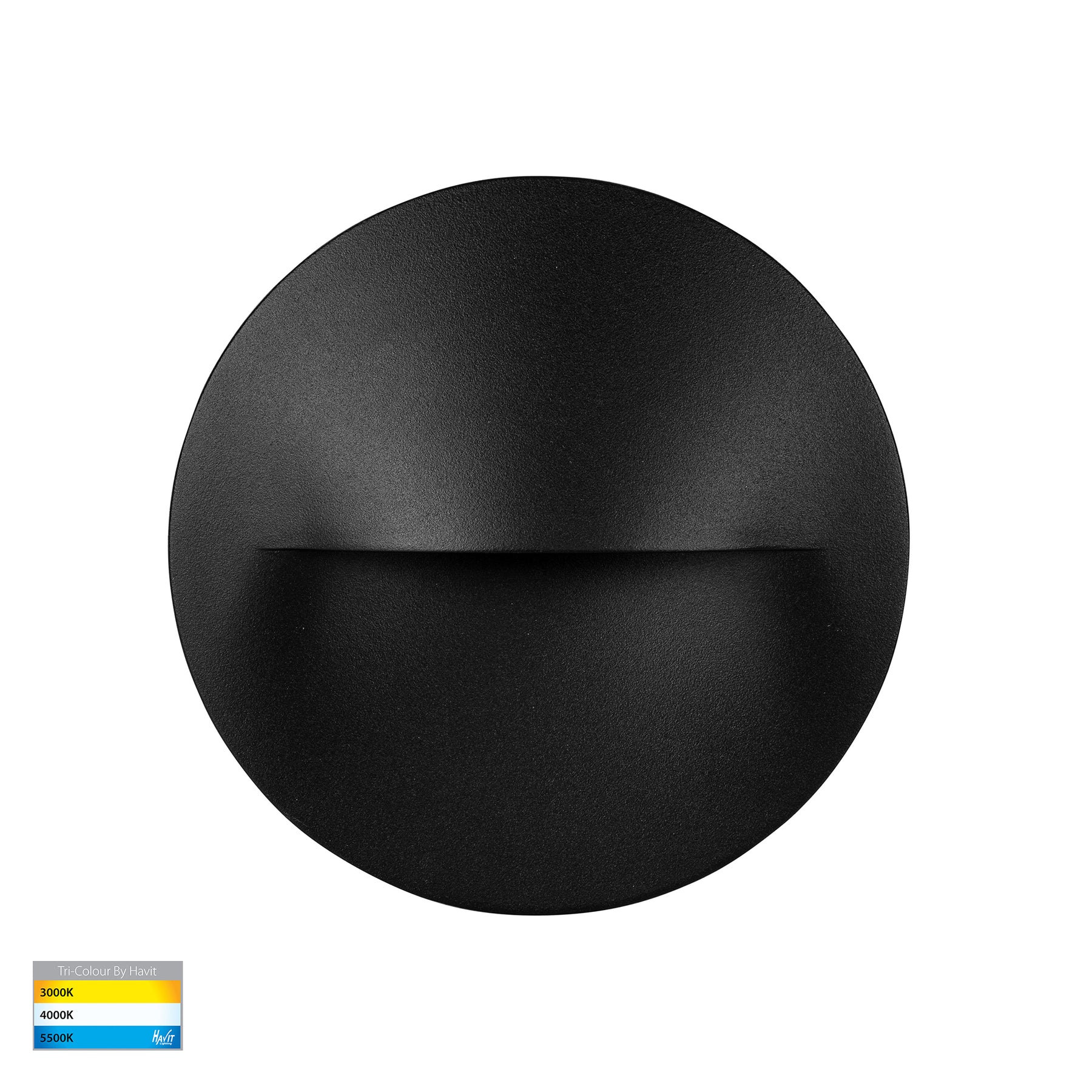 Lisca Round LED Wall Light 240V 3W 3CCT Black - HV3227T-BLK-240V