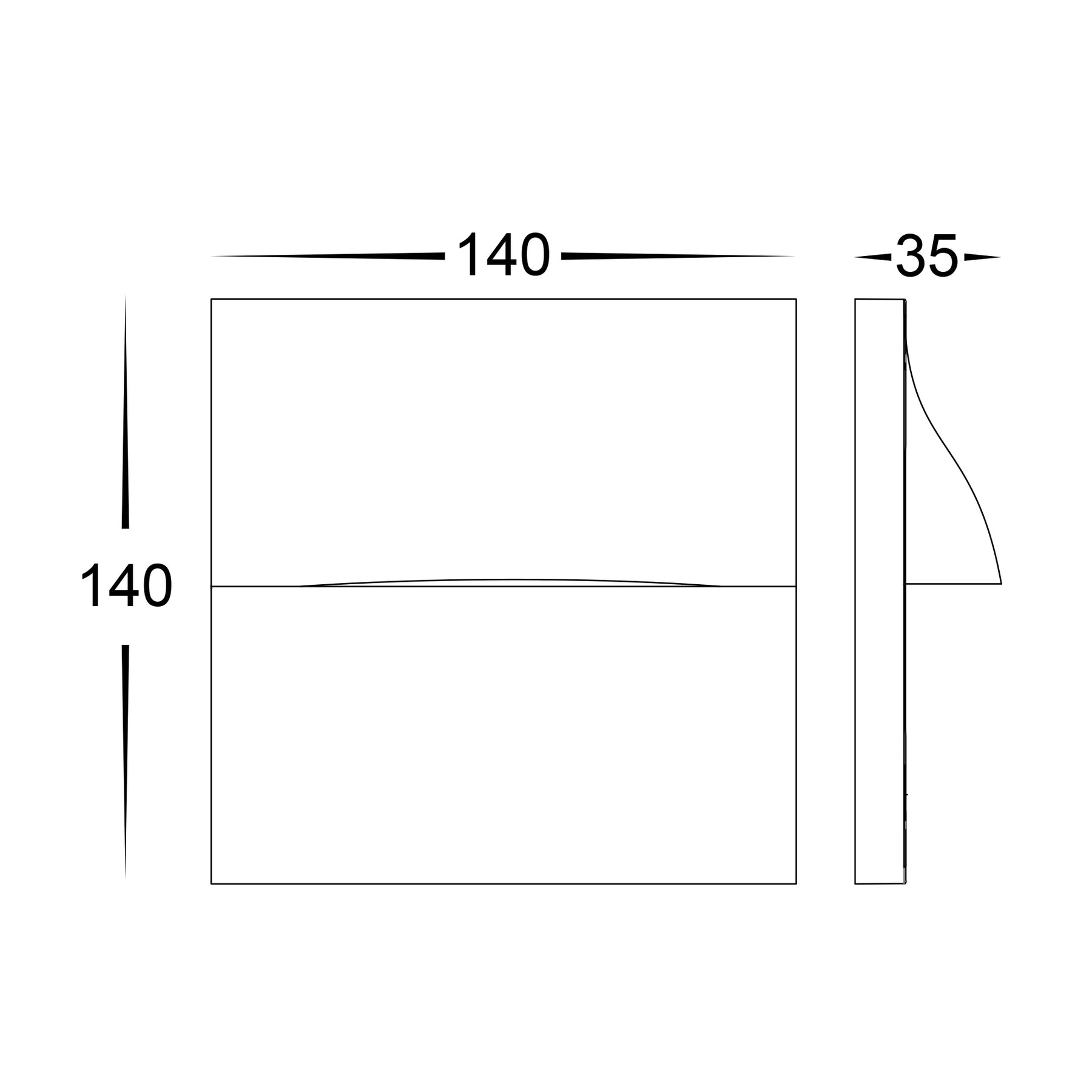 Lisca Square LED Wall Light 12V 3W 3CCT Black - HV3228T-BLK-12V