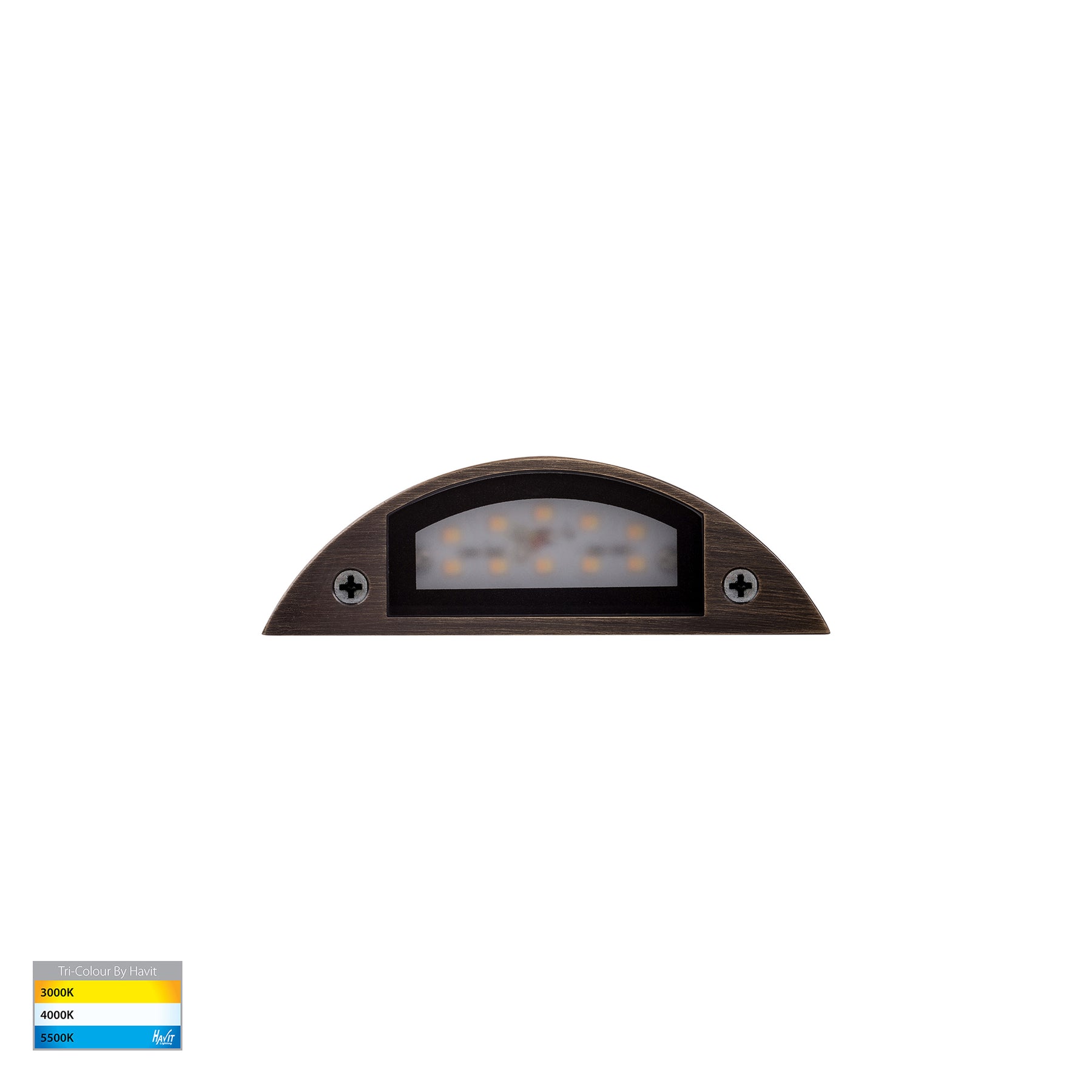 Curva LED Step Light Antique Brass 12V 3W Tri Colour - HV3251T-AB-12V
