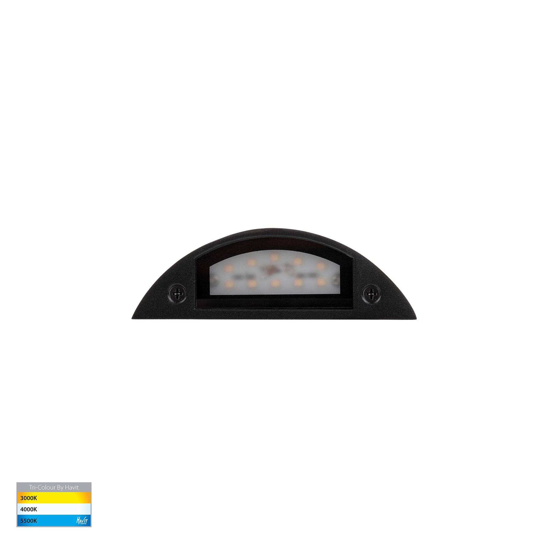 Curva LED Step Light Solid Brass Black 12V 3W Tri Colour - HV3251T-BLK-12V