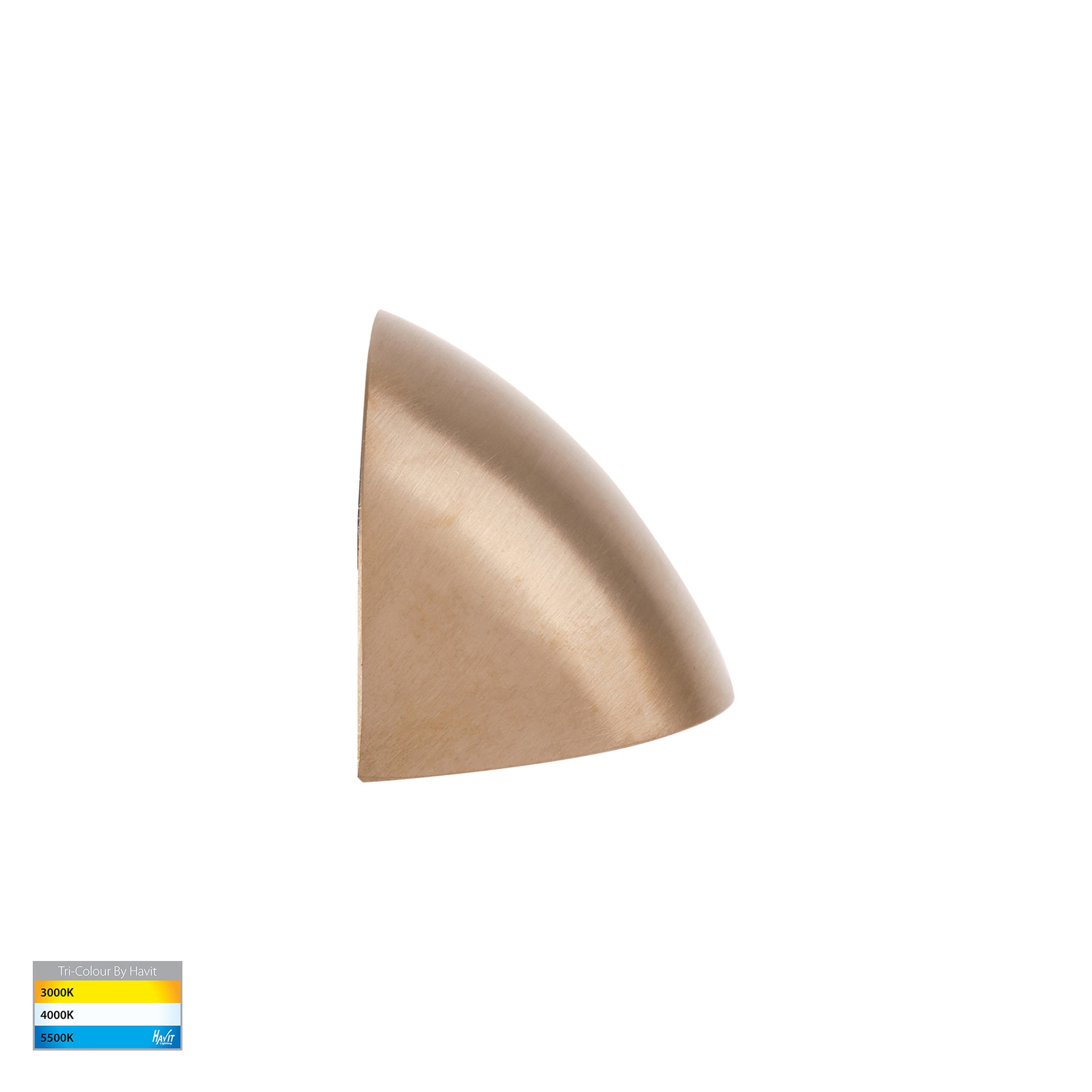 Curva LED Step Light Solid Brass White 12V 3W Tri Colour - HV3251T-BR-12V