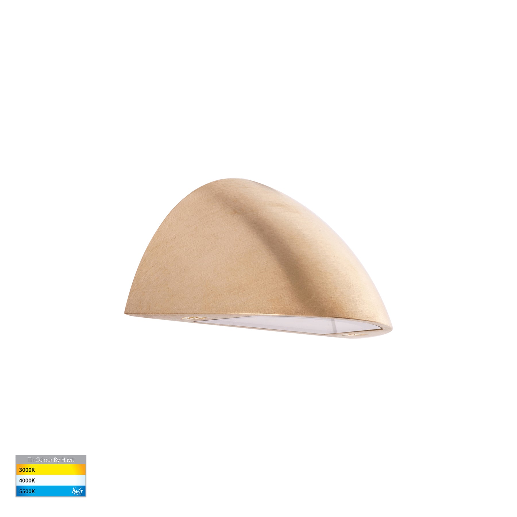 Curva LED Step Light Solid Brass White 12V 3W Tri Colour - HV3251T-BR-12V