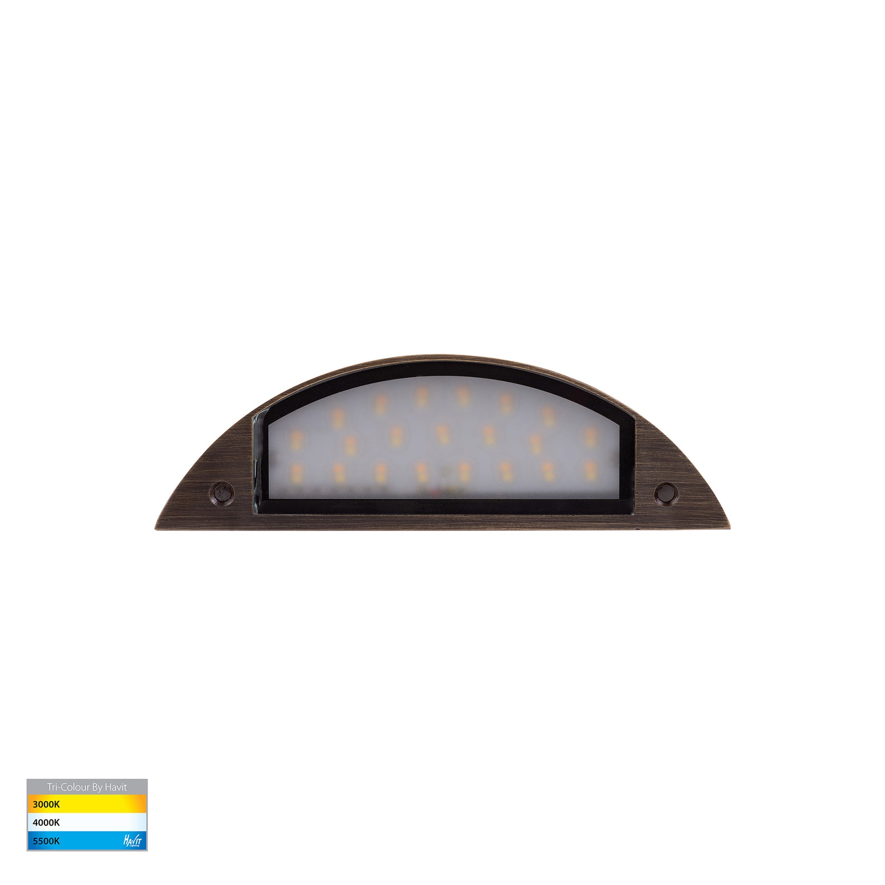 Curva LED Step Light Antique Brass 12V 5W Tri Colour - HV3252T-AB-12V
