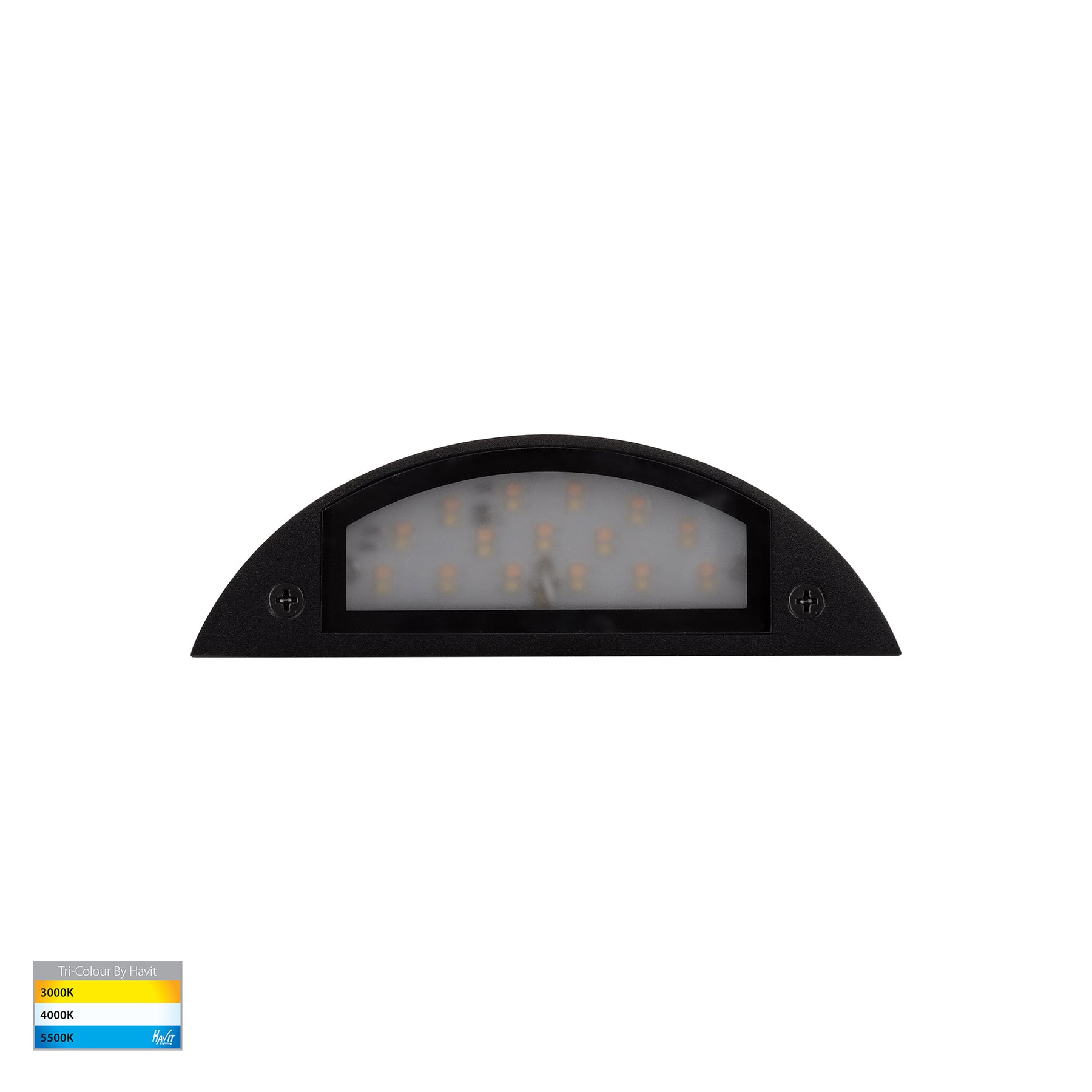 Curva LED Step Light Solid Brass Black 12V 5W Tri Colour - HV3252T-BLK-12V