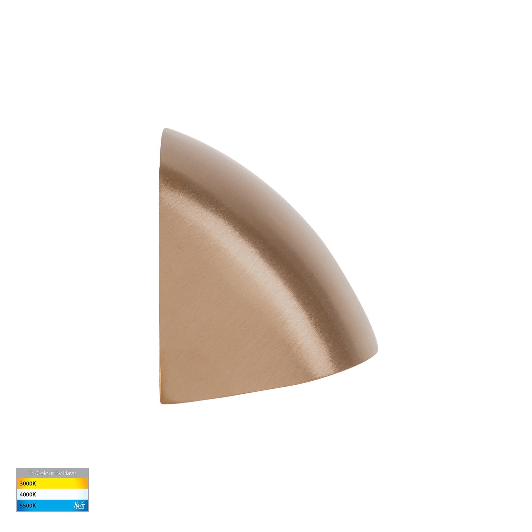 Curva LED Step Light Solid Brass 12V 5W Tri Colour - HV3252T-BR-12V