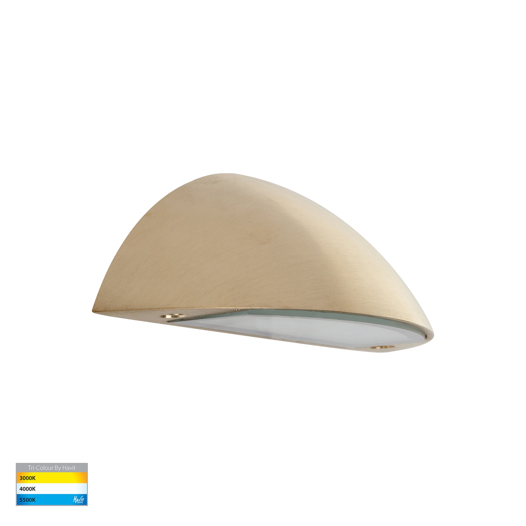 Curva LED Step Light Solid Brass 12V 5W Tri Colour - HV3252T-BR-12V