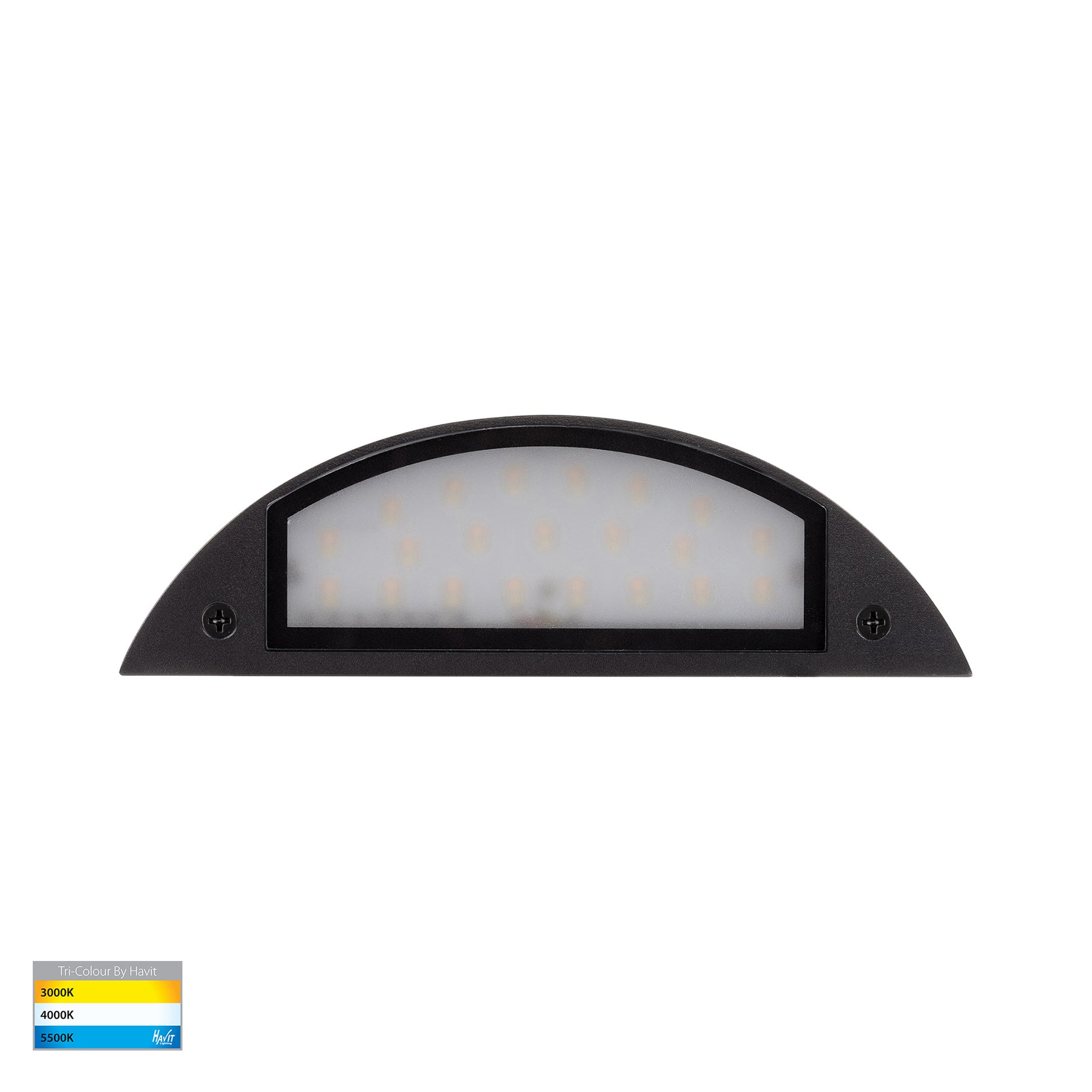Curva LED Step Light Solid Brass Black 12V 7.5W Tri Colour - HV3253T-BLK-12V