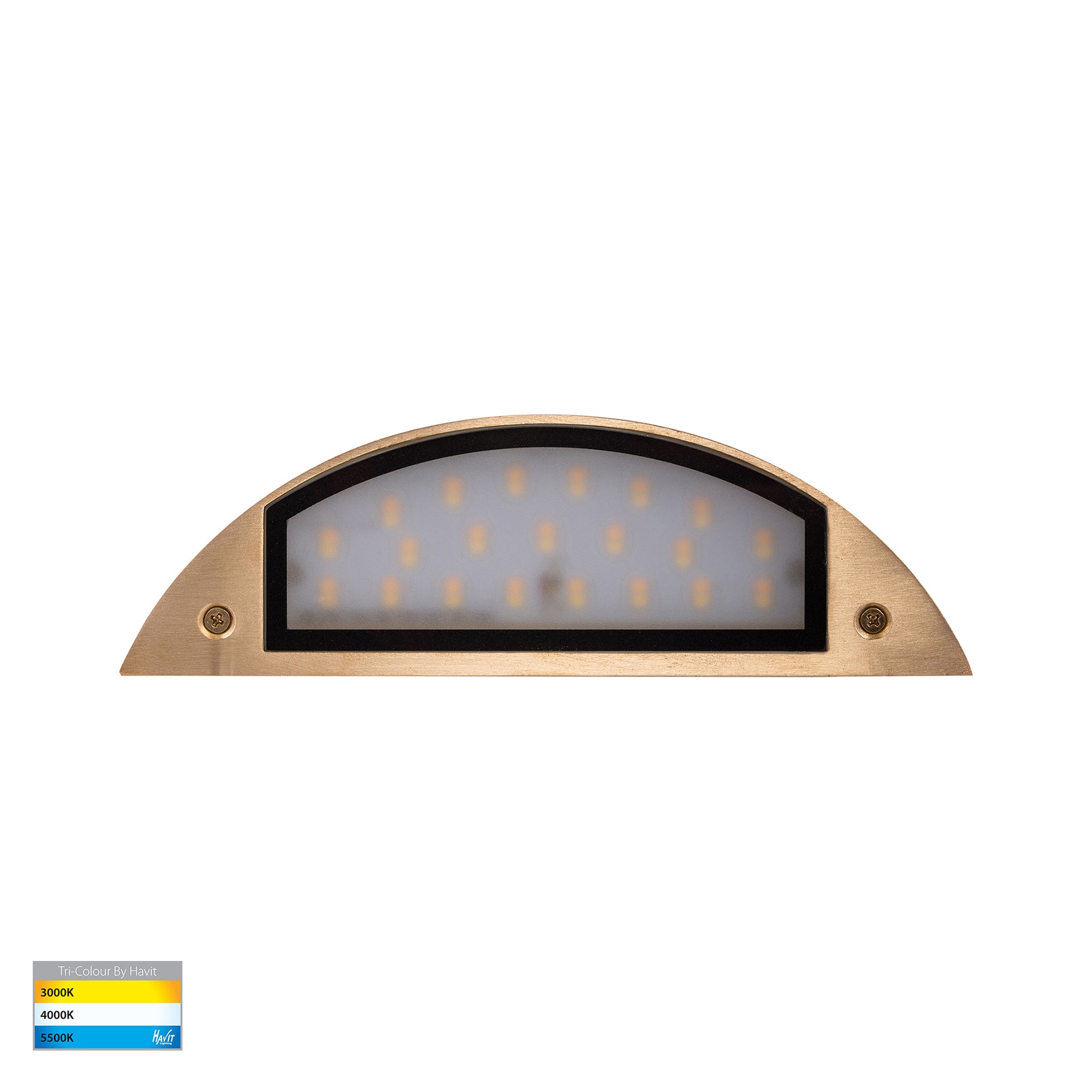 Curva LED Step Light Solid Brass 12V 7.5W Tri Colour - HV3253T-BR-12V