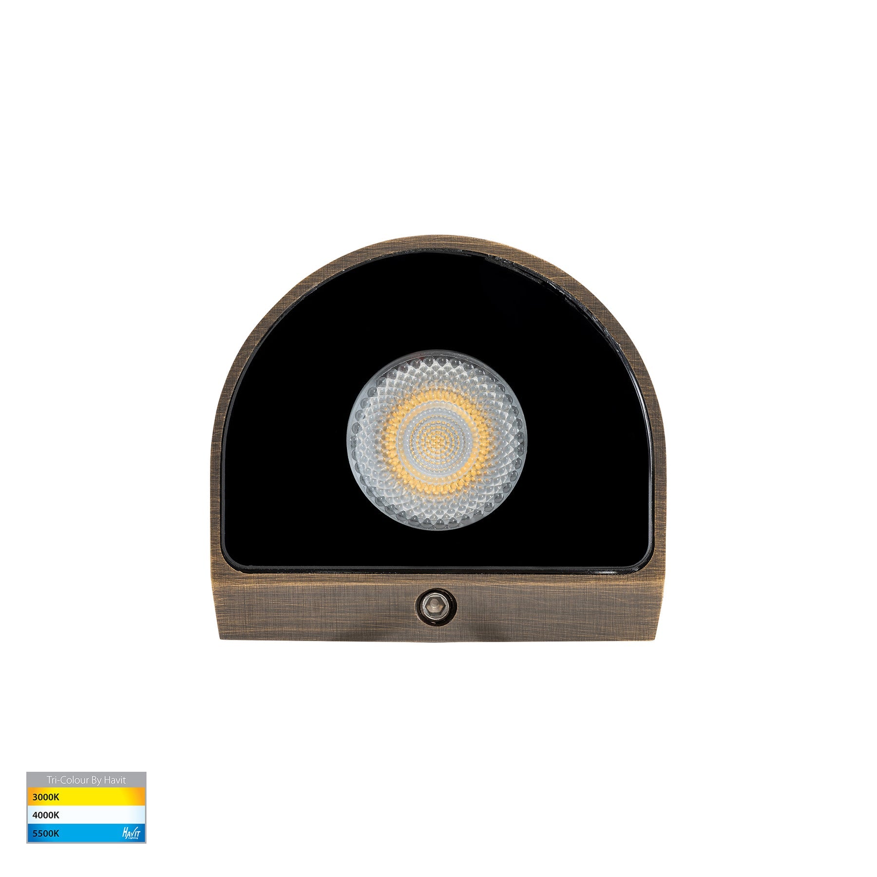 Kaval LED Surface Mounted Wall Light 12V 1.5W Tri Colour Antique Brass - HV3285T-AB-12V