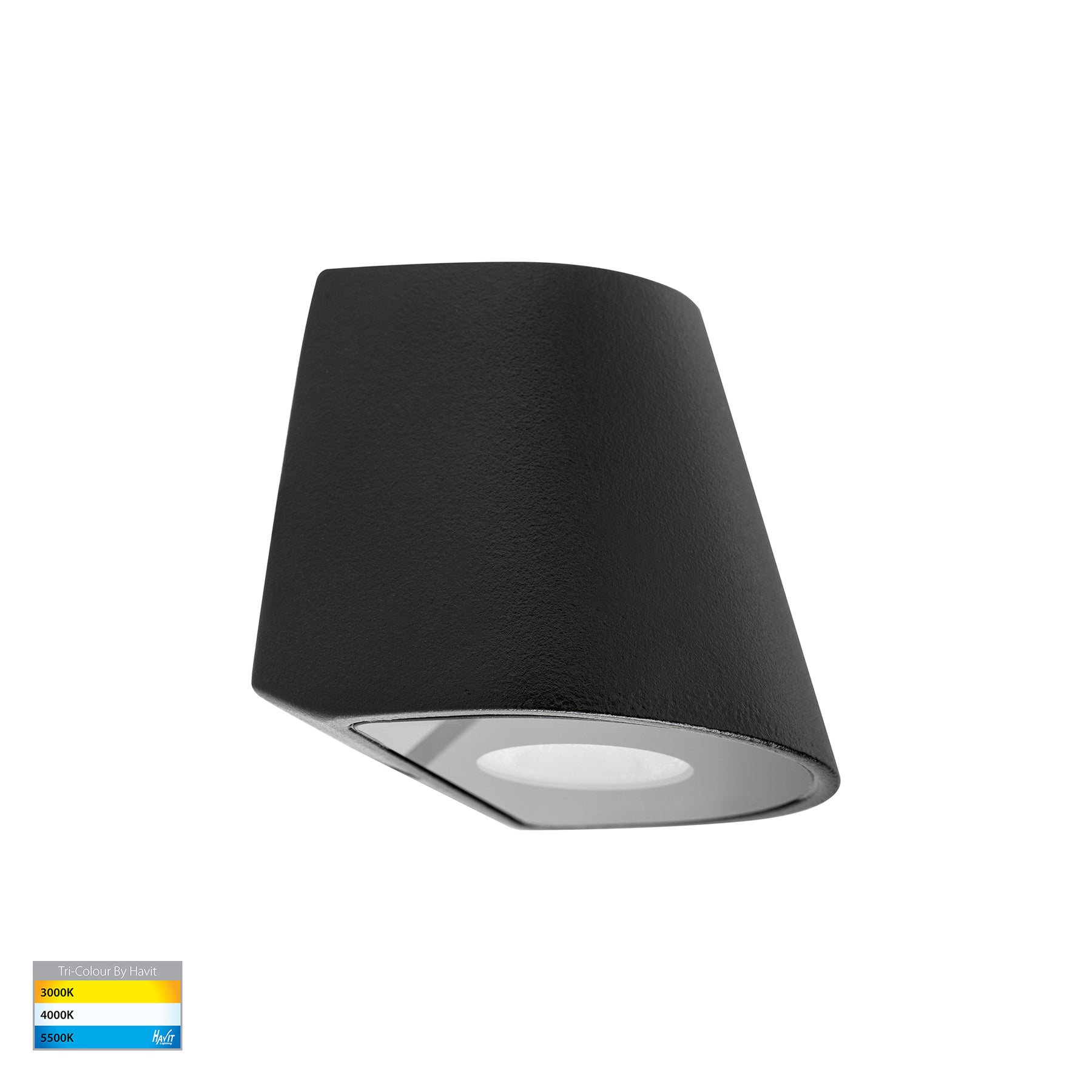 Kaval LED Surface Mounted Wall Light 12V 1.5W Tri Colour Matt Black - HV3285T-BLK-12V