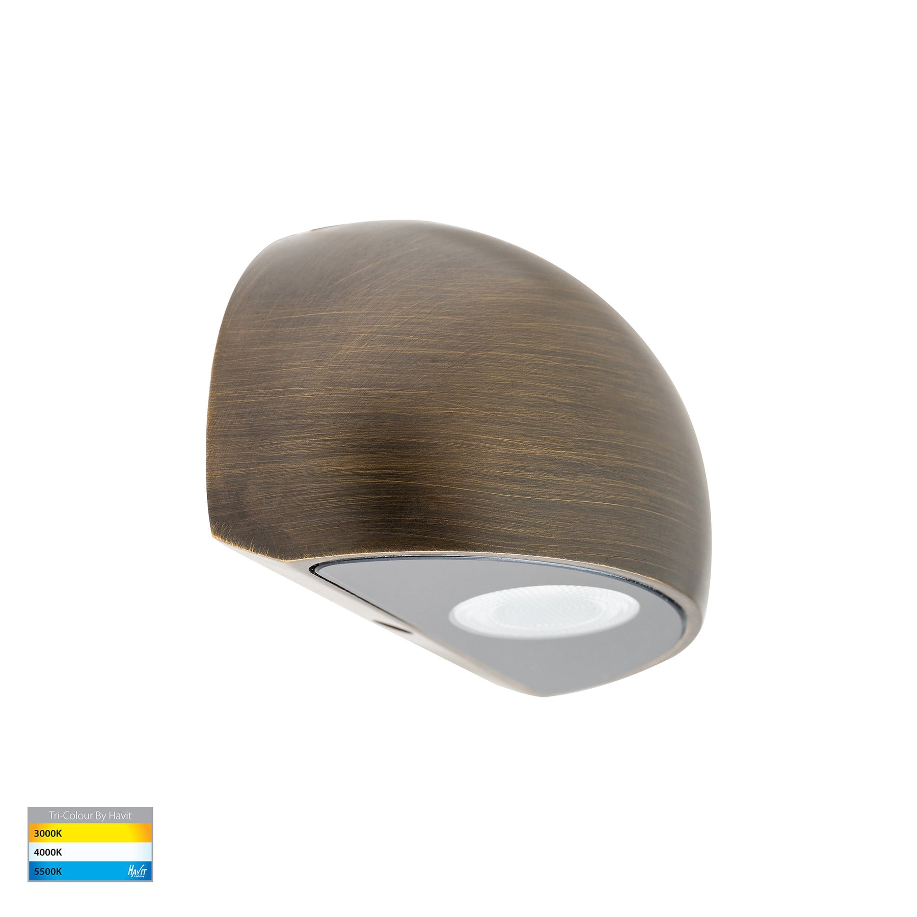 Serres LED Surface Mounted Wall Light 12V 1.5W Tri Colour Antique Brass - HV3286T-AB-12V
