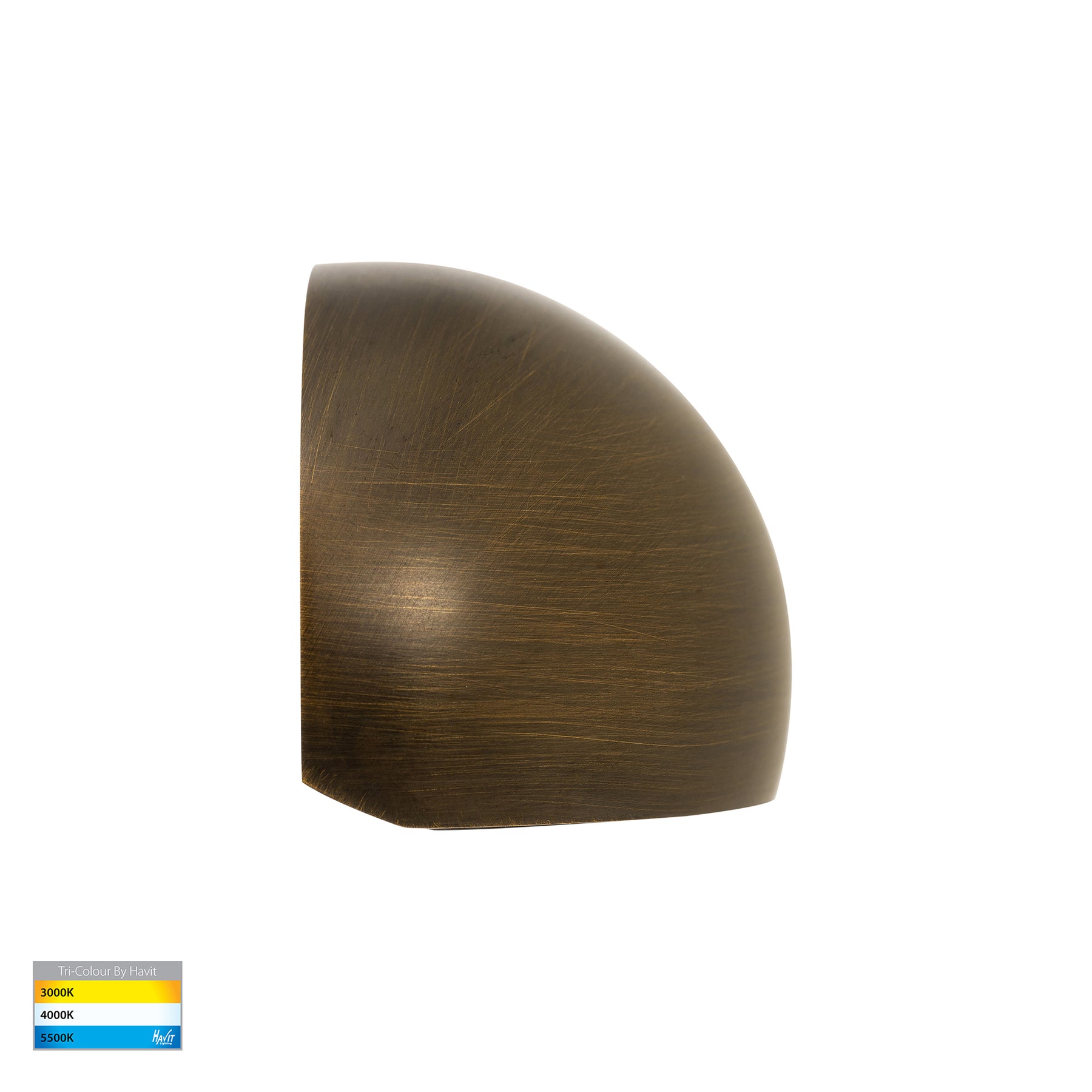 Serres LED Surface Mounted Wall Light 12V 1.5W Tri Colour Antique Brass - HV3286T-AB-12V