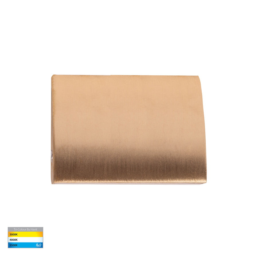 Pelase 60mm LED Step Light 12V 3W Tri Colour Brass - HV3291T-BR-12V