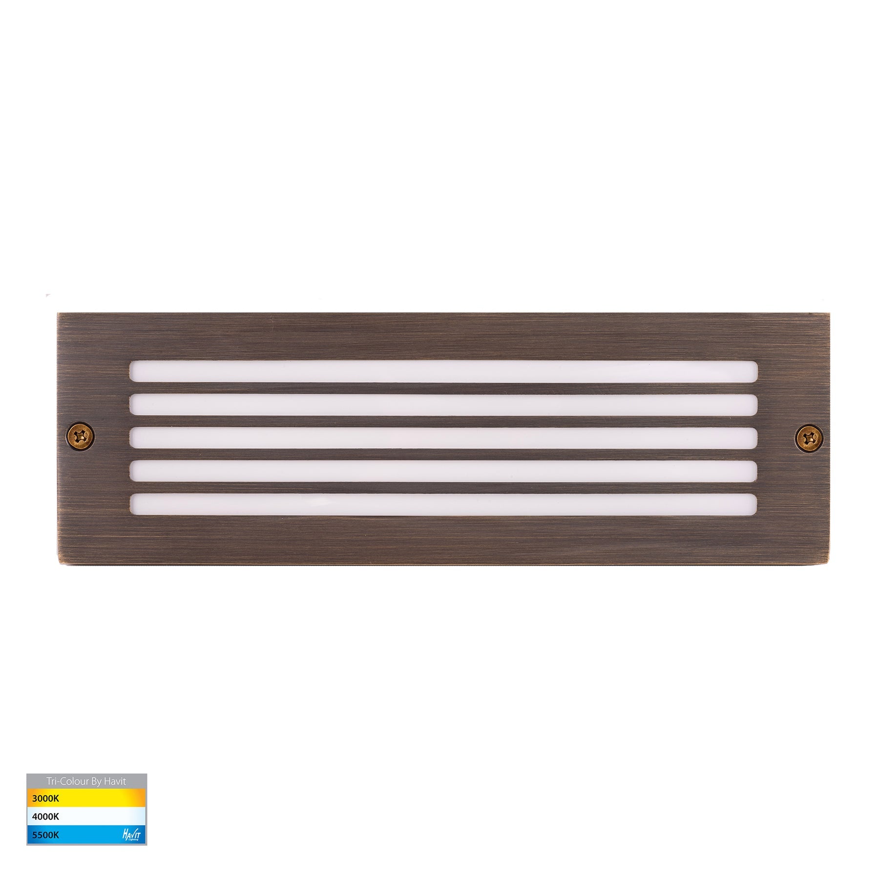Ardam 228mm LED Step Light 12V 6W Tri Colour Antique Brass - HV3296T-AB-12V