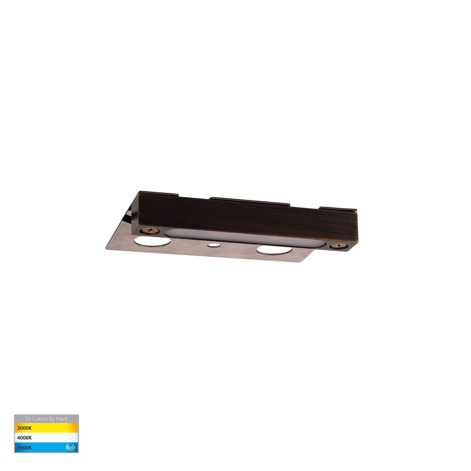 Preston LED Step Light Antique Brass 12V 2.5W Tri Colour - HV3297T-AB-12V