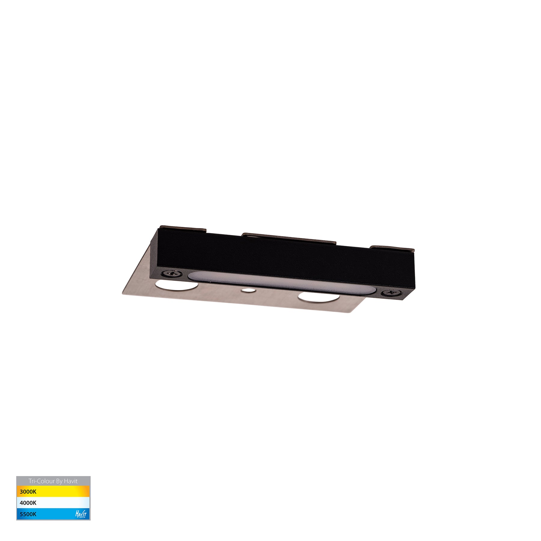 Preston LED Step Light Aluminium Black 12V 2.5W Tri Colour - HV3297T-BLK-12V