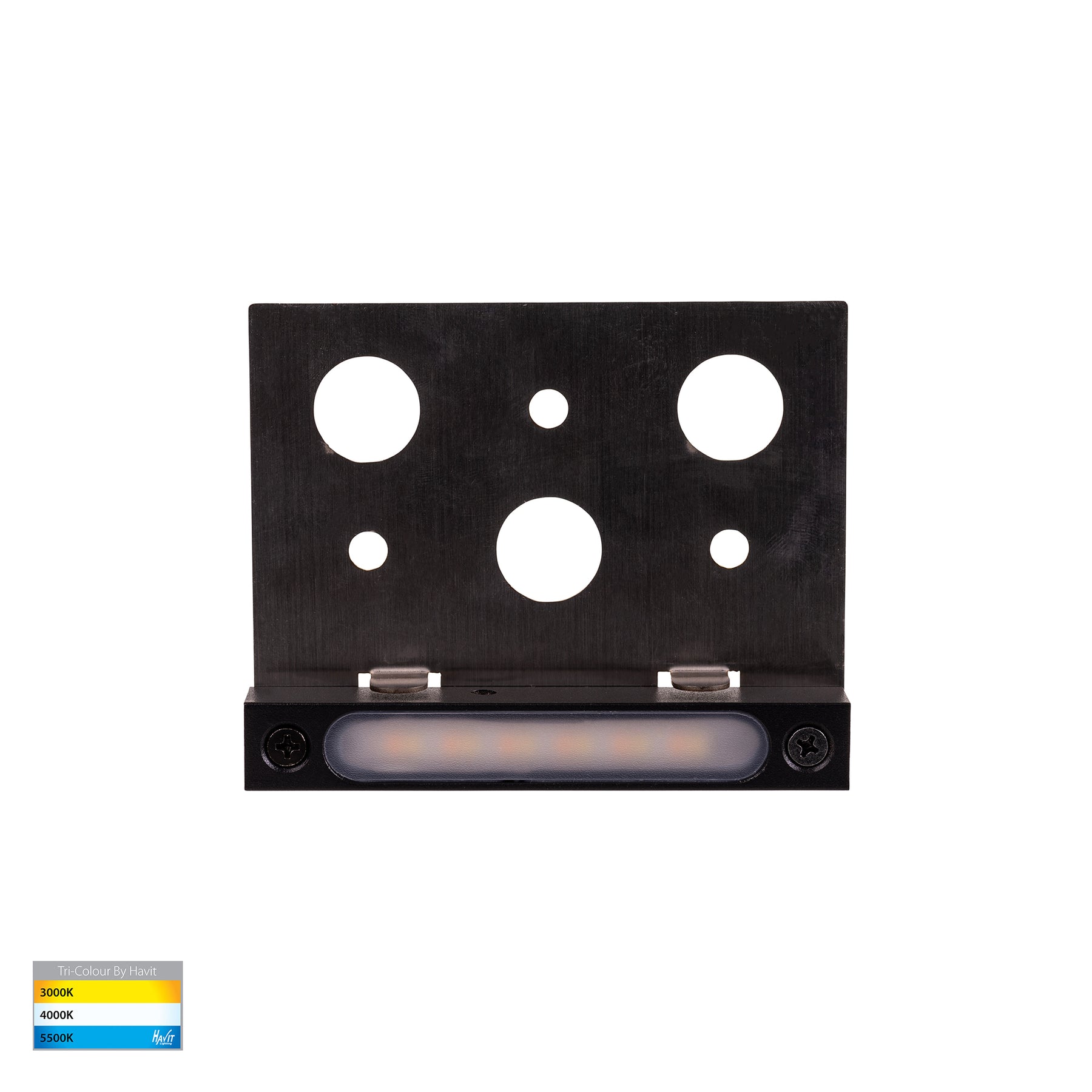 Preston LED Step Light Aluminium Black 12V 2.5W Tri Colour - HV3297T-BLK-12V