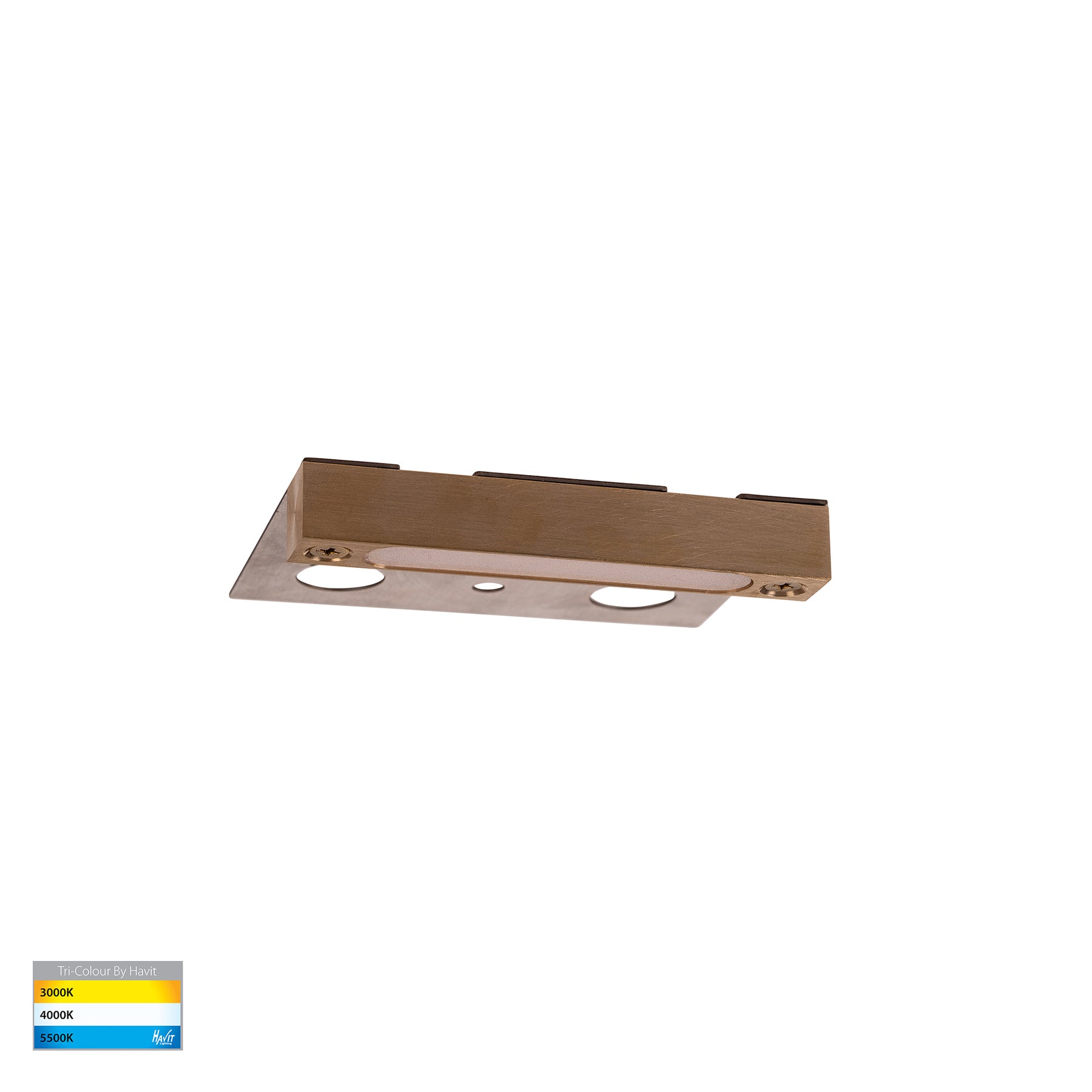 Preston LED Step Light Solid Brass 12V 2.5W Tri Colour - HV3297T-BR-12V