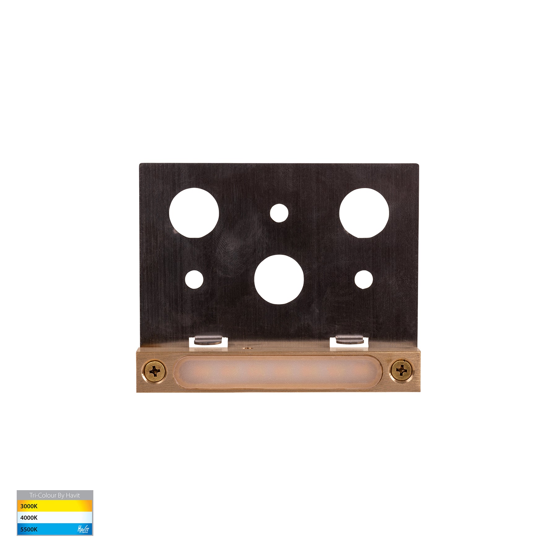 Preston LED Step Light Solid Brass 12V 2.5W Tri Colour - HV3297T-BR-12V