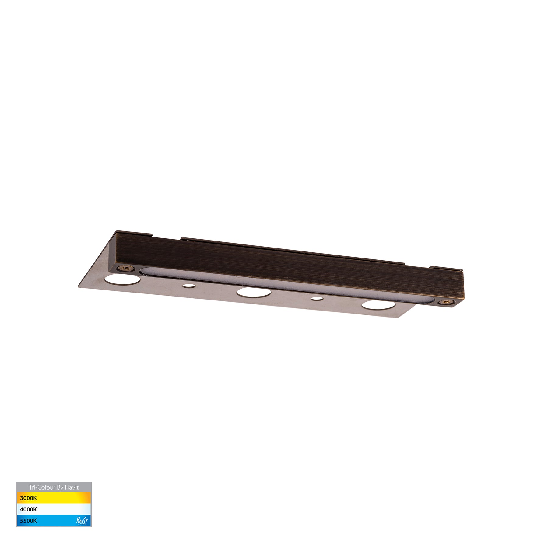 Preston LED Step Light Antique Brass 12V 5W Tri Colour - HV3298T-AB-12V
