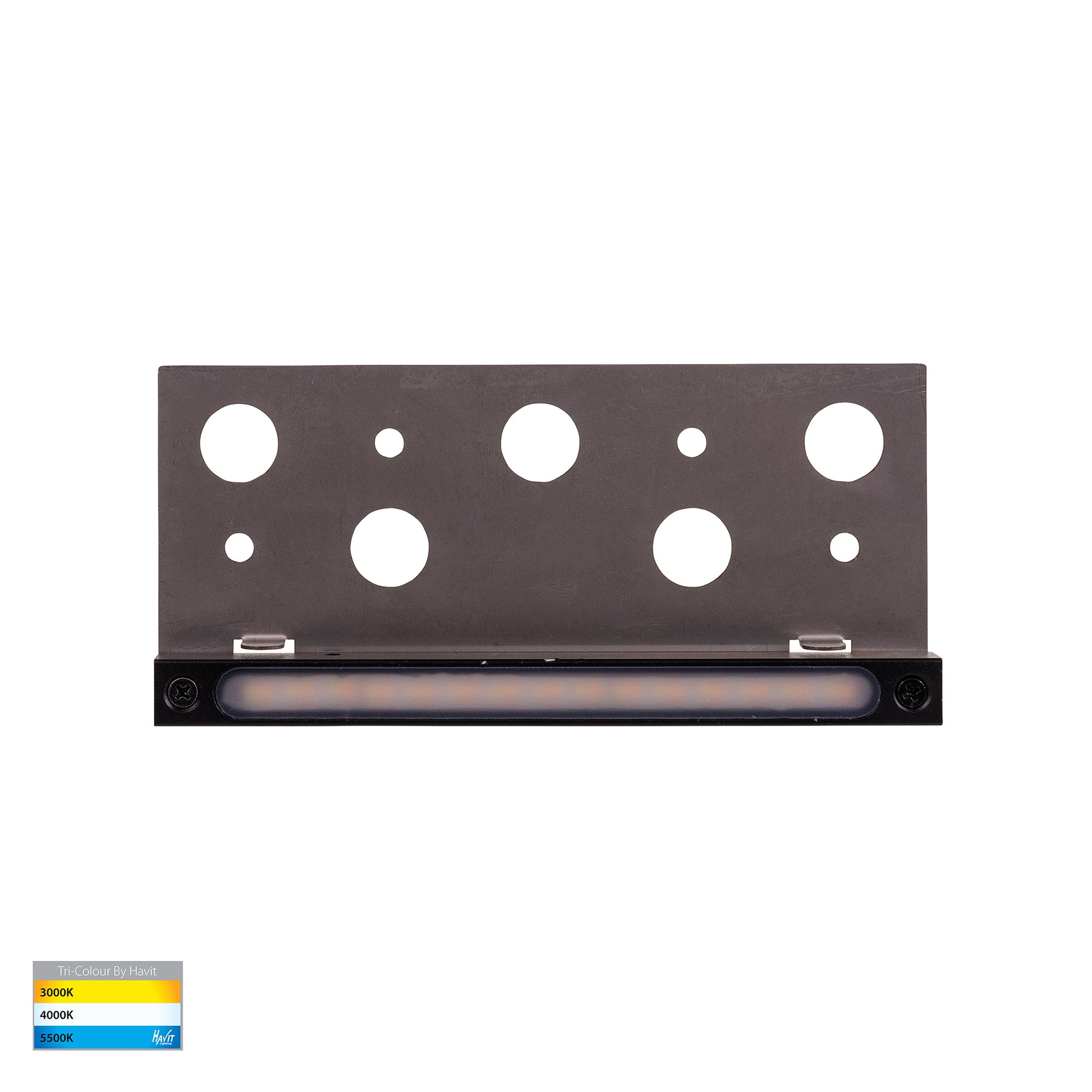 Preston LED Step Light Aluminium Black 12V 5W Tri Colour - HV3298T-BLK-12V