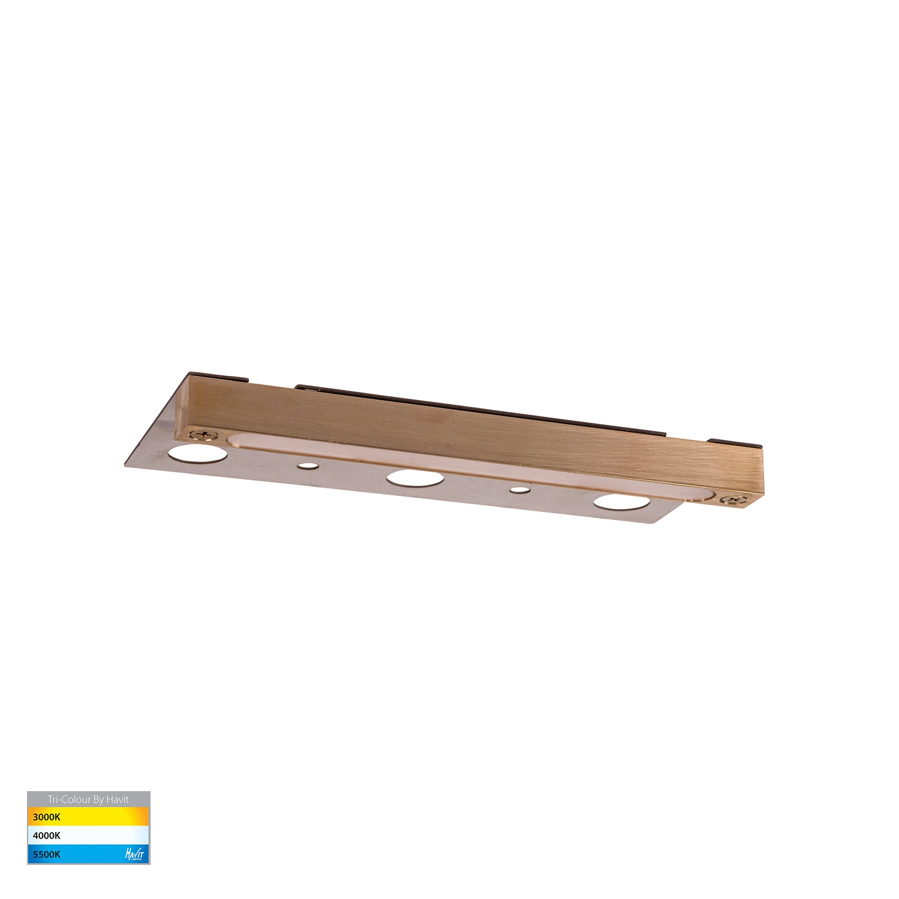 Preston LED Step Light Solid Brass 12V 5W Tri Colour - HV3298T-BR-12V