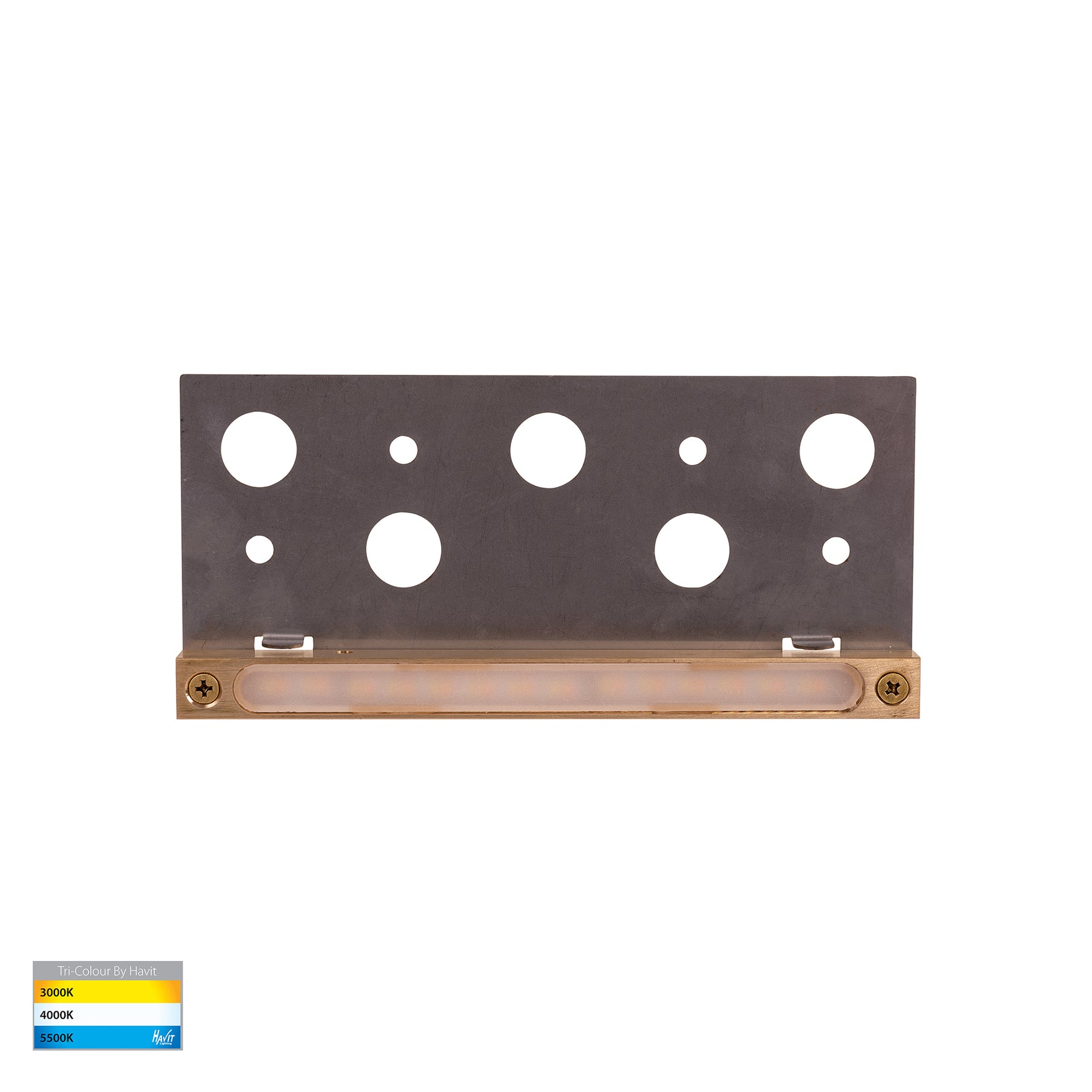 Preston LED Step Light Solid Brass 12V 5W Tri Colour - HV3298T-BR-12V