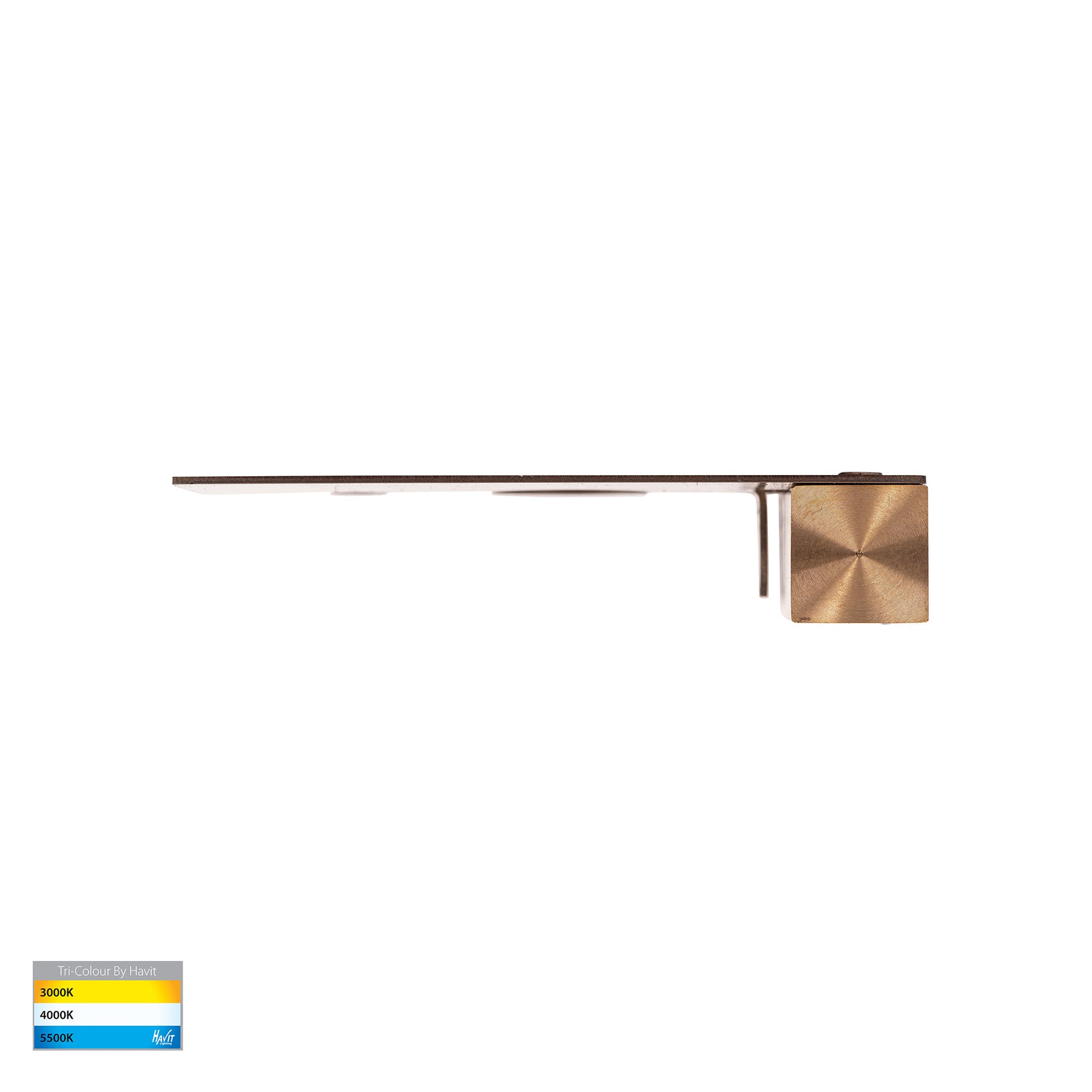 Preston LED Step Light Solid Brass 12V 5W Tri Colour - HV3298T-BR-12V