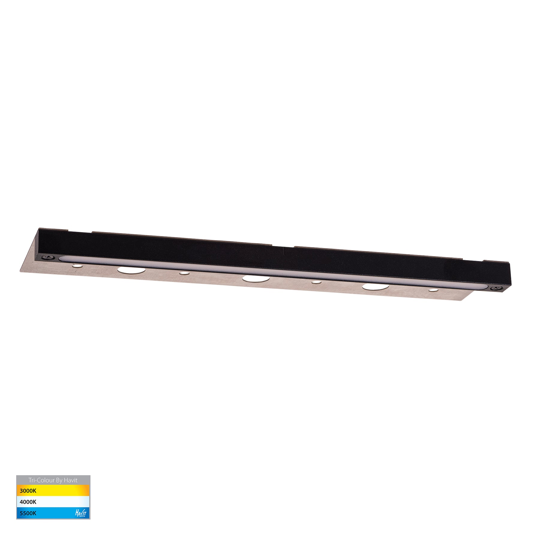 Preston LED Step Light Aluminium Black 12V 7.5W Tri Colour - HV3299T-BLK-12V