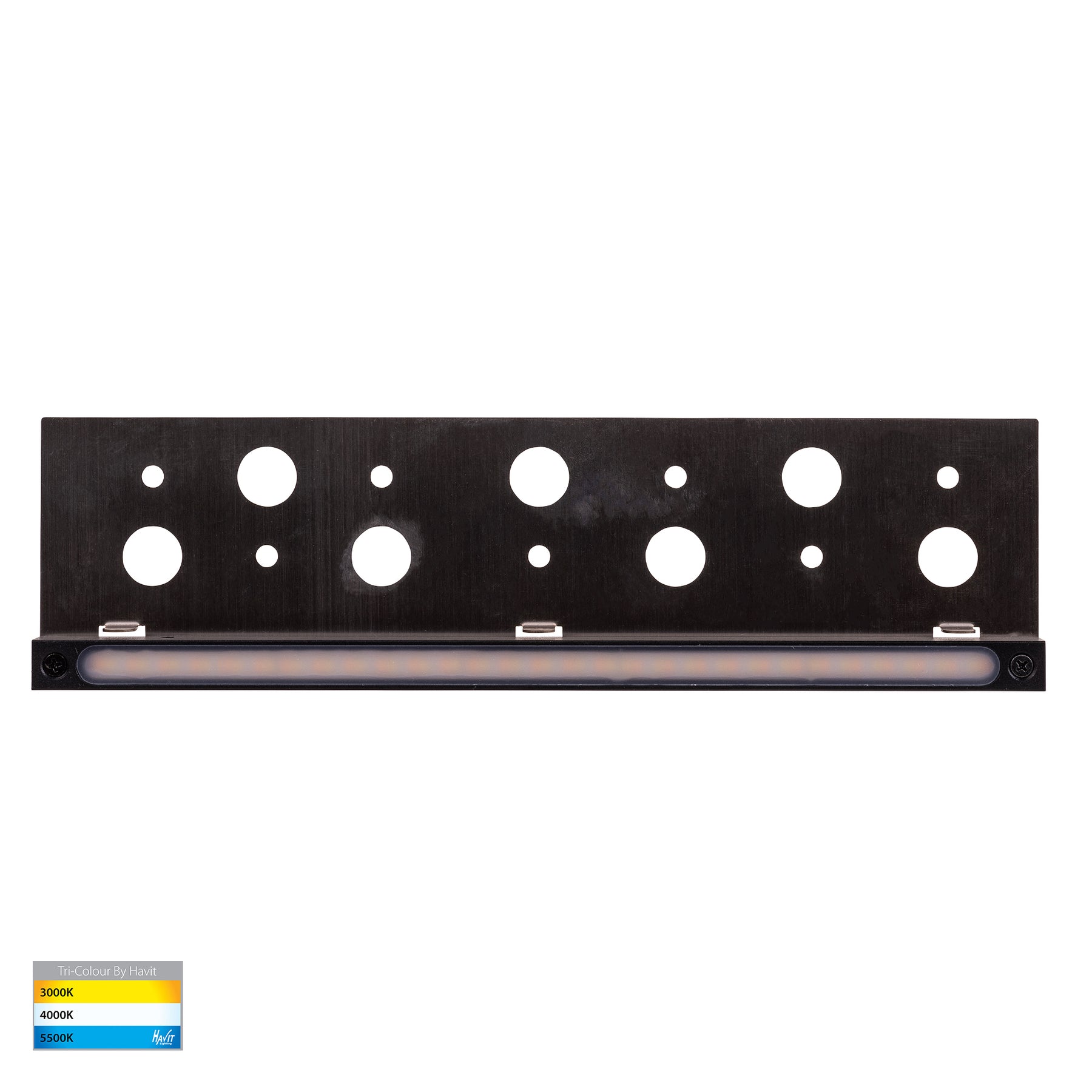 Preston LED Step Light Aluminium Black 12V 7.5W Tri Colour - HV3299T-BLK-12V