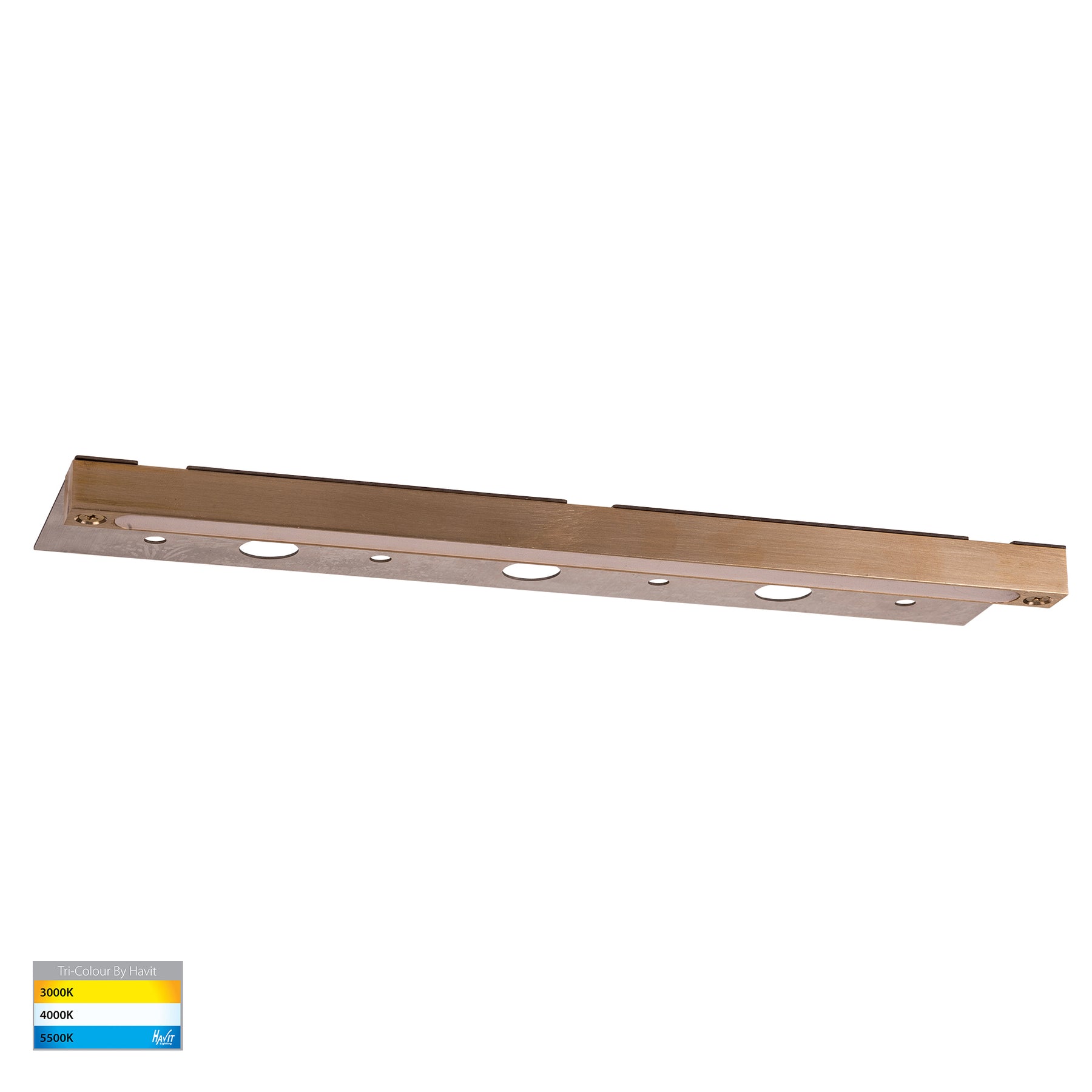 Preston LED Step Light Solid Brass 12V 7.5W Tri Colour - HV3299T-BR-12V