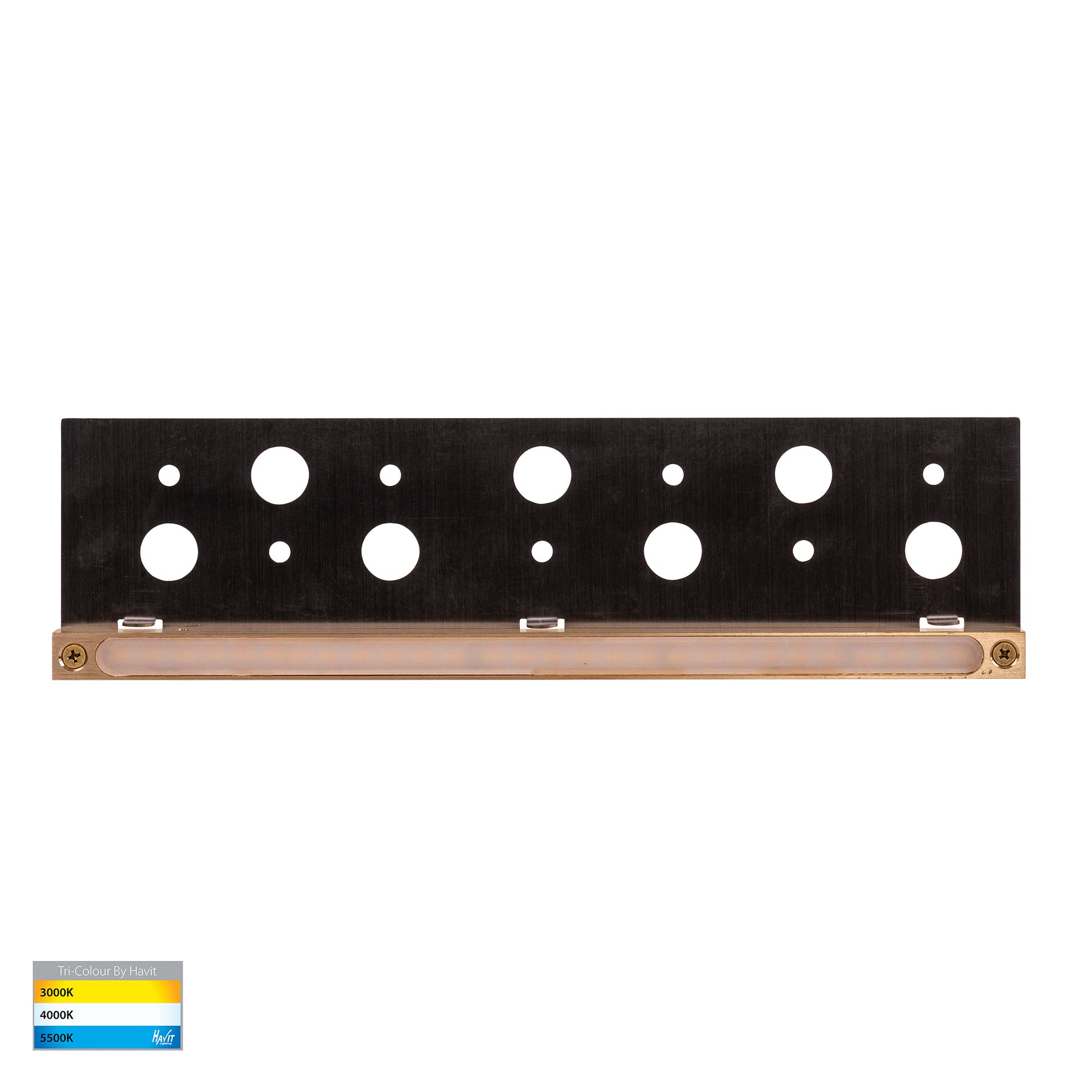 Preston LED Step Light Solid Brass 12V 7.5W Tri Colour - HV3299T-BR-12V