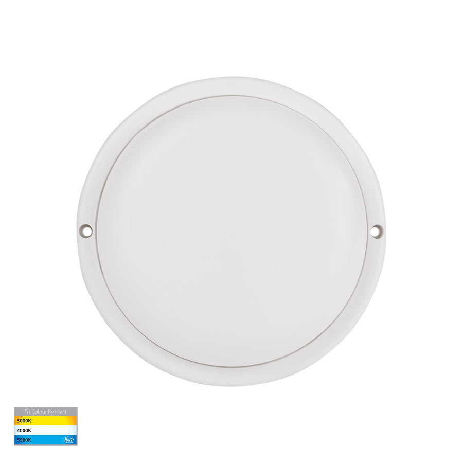 Muovi LED Wall Light 12W Tri Colour White - HV3525T-WHT