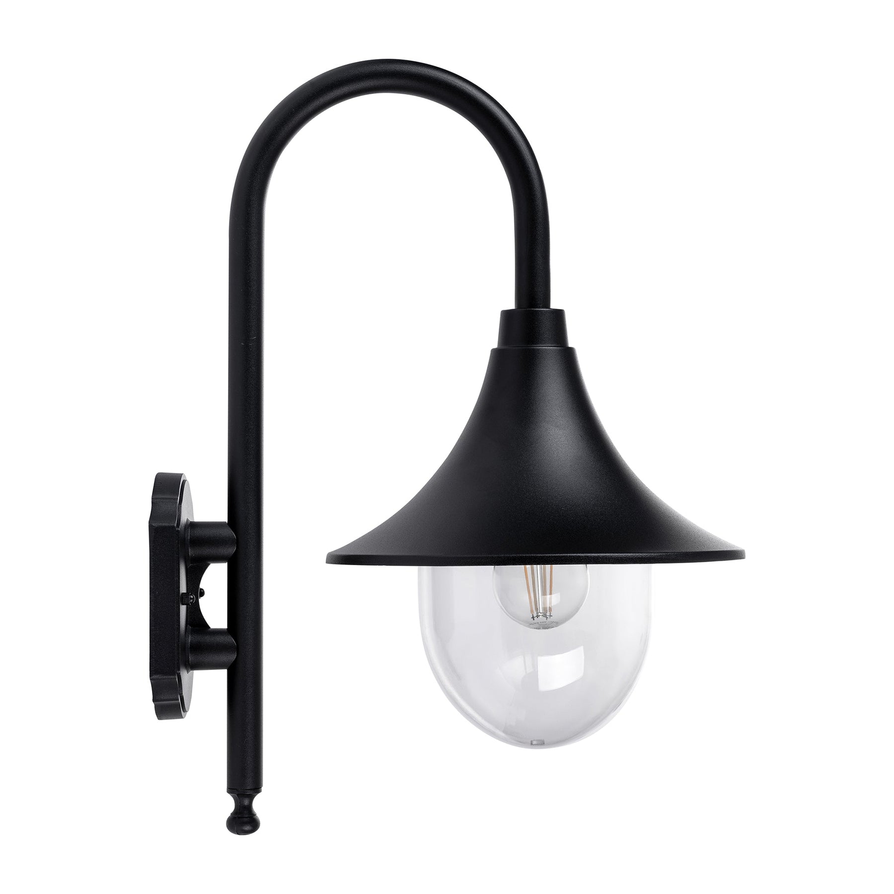 Hove LED 4 Panel Coach Wall Light 8W 2700K Black - HV3554W-BLK